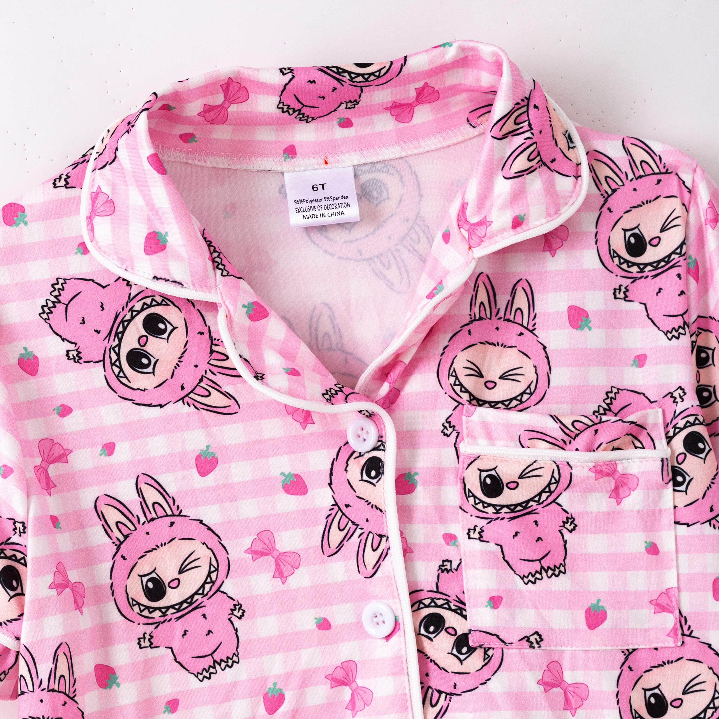（Pre Order,Prepack Zone）Girls Cartoon LBB Print Pajamas