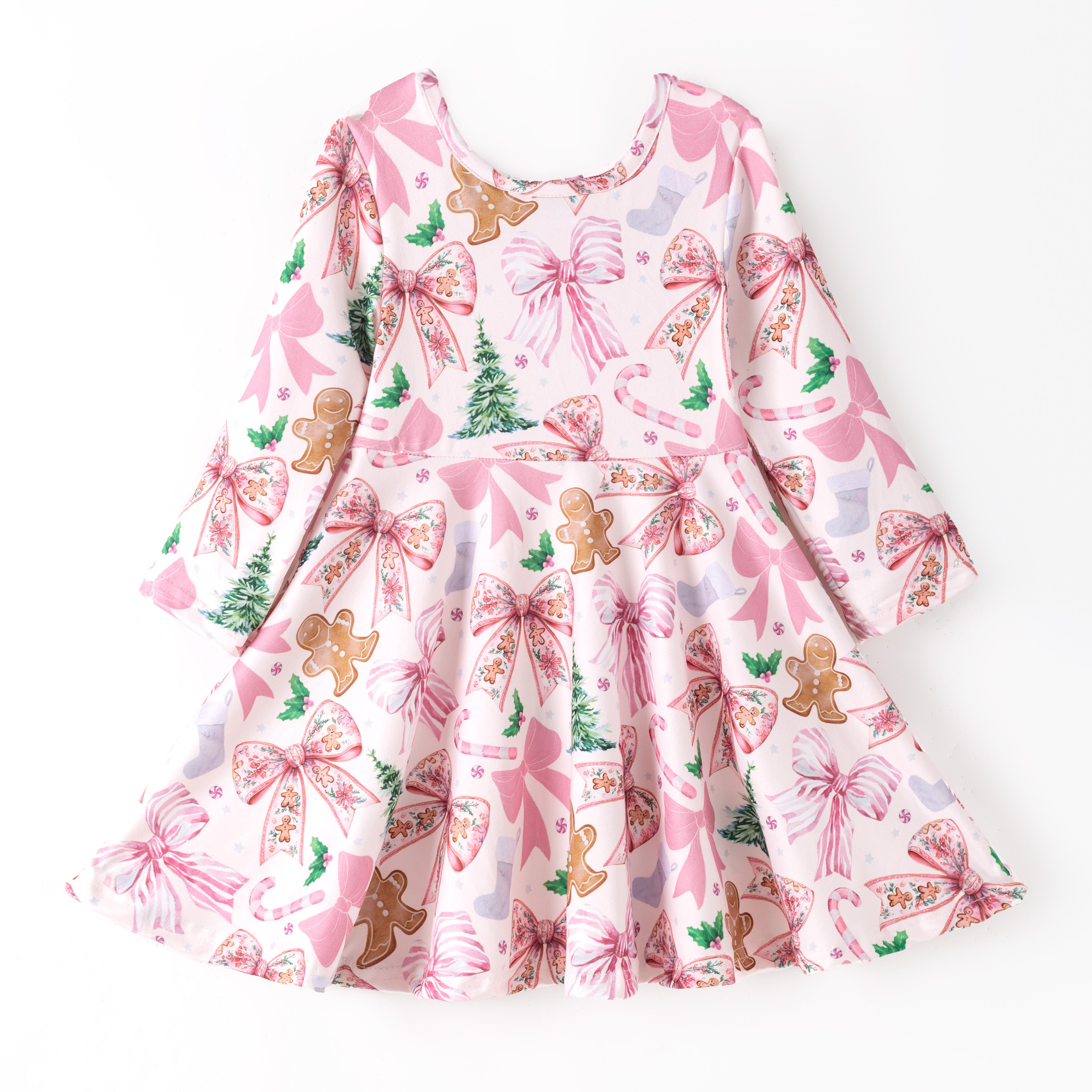 （Pre Order,Prepack Zone）Girls Christmas Print Dress