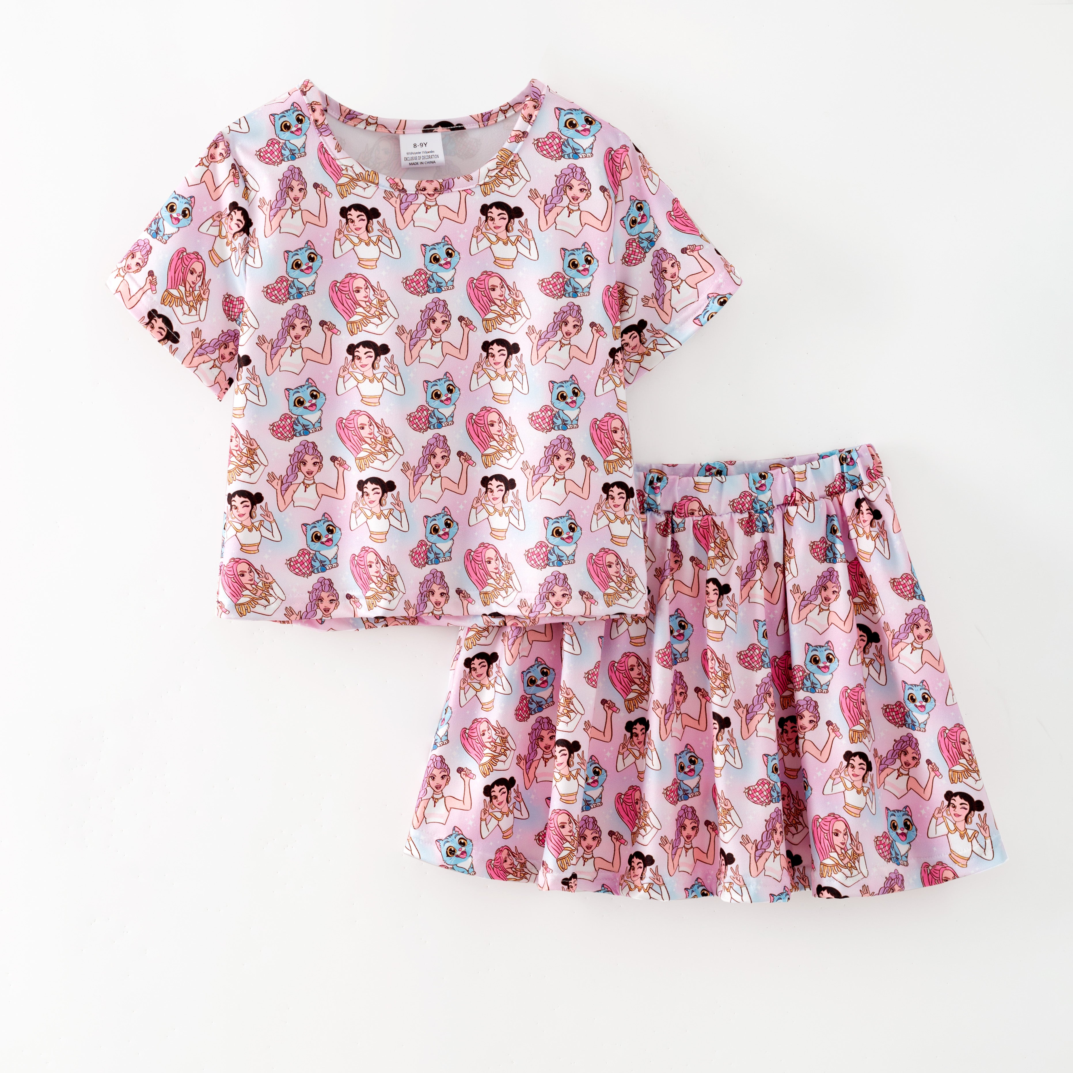 （Pre Order,Prepack Zone）Girls Movie Character Print Skort Set（Mix Size）