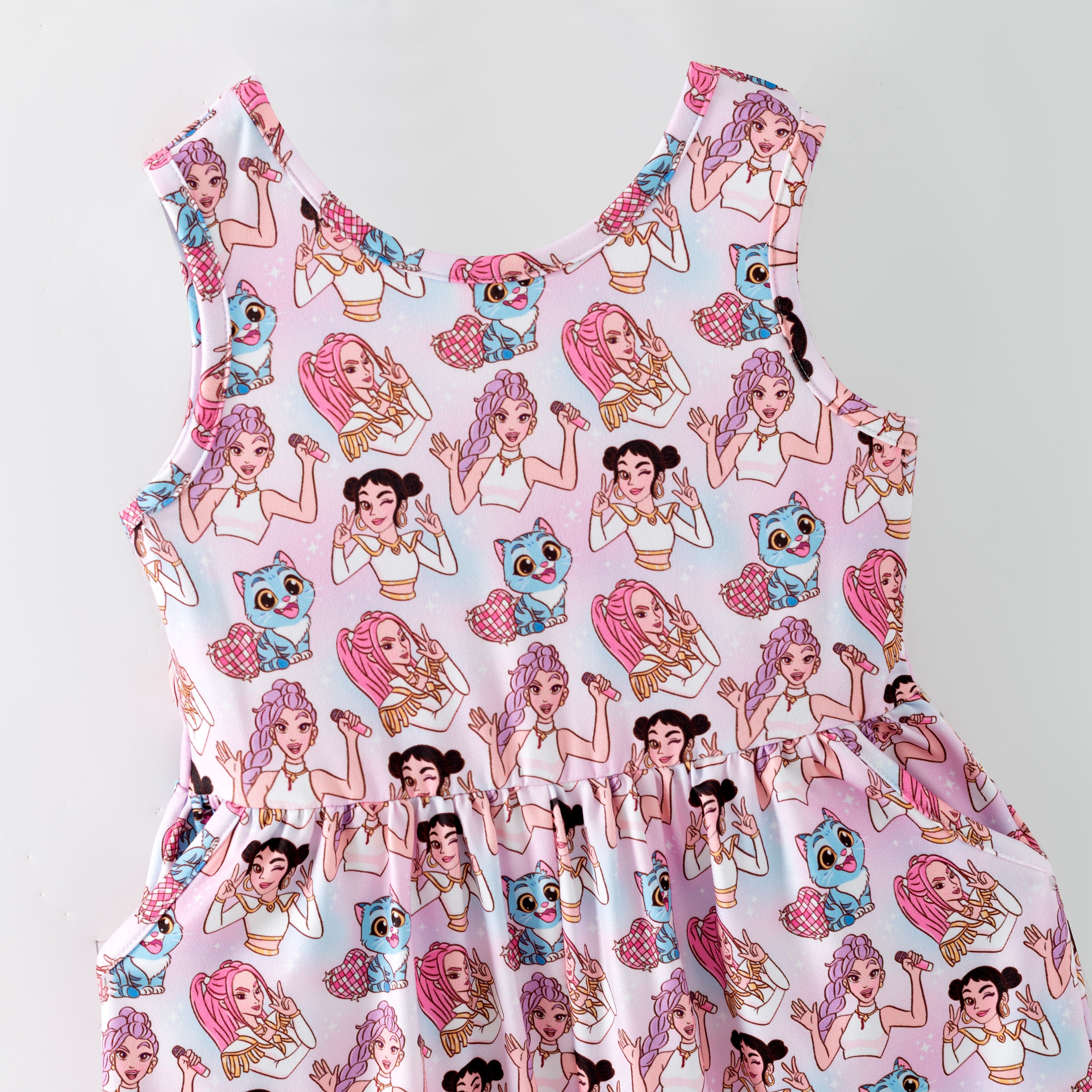 （Pre Order,Prepack Zone）Girls Spring&Summer Movie Character Print Jumpsuit（Mix Size）