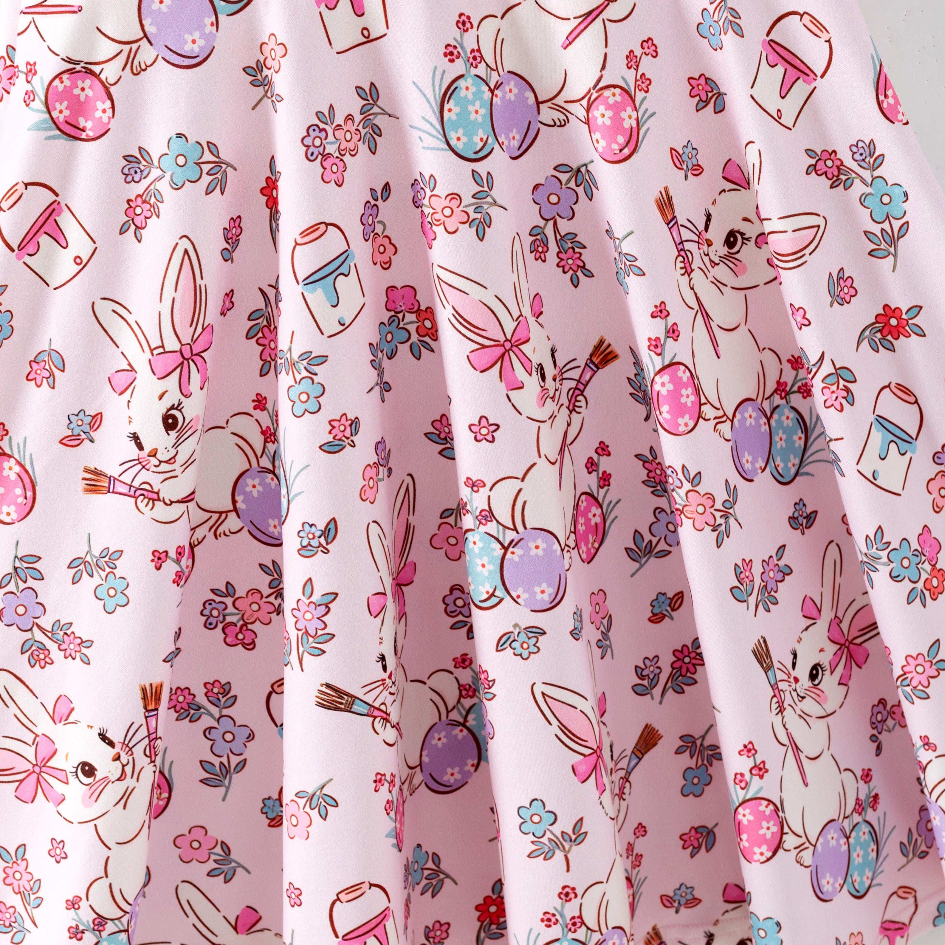 （Pre Order,Prepack Zone）Girls Easter Bunny Print Dress（Mix Size）