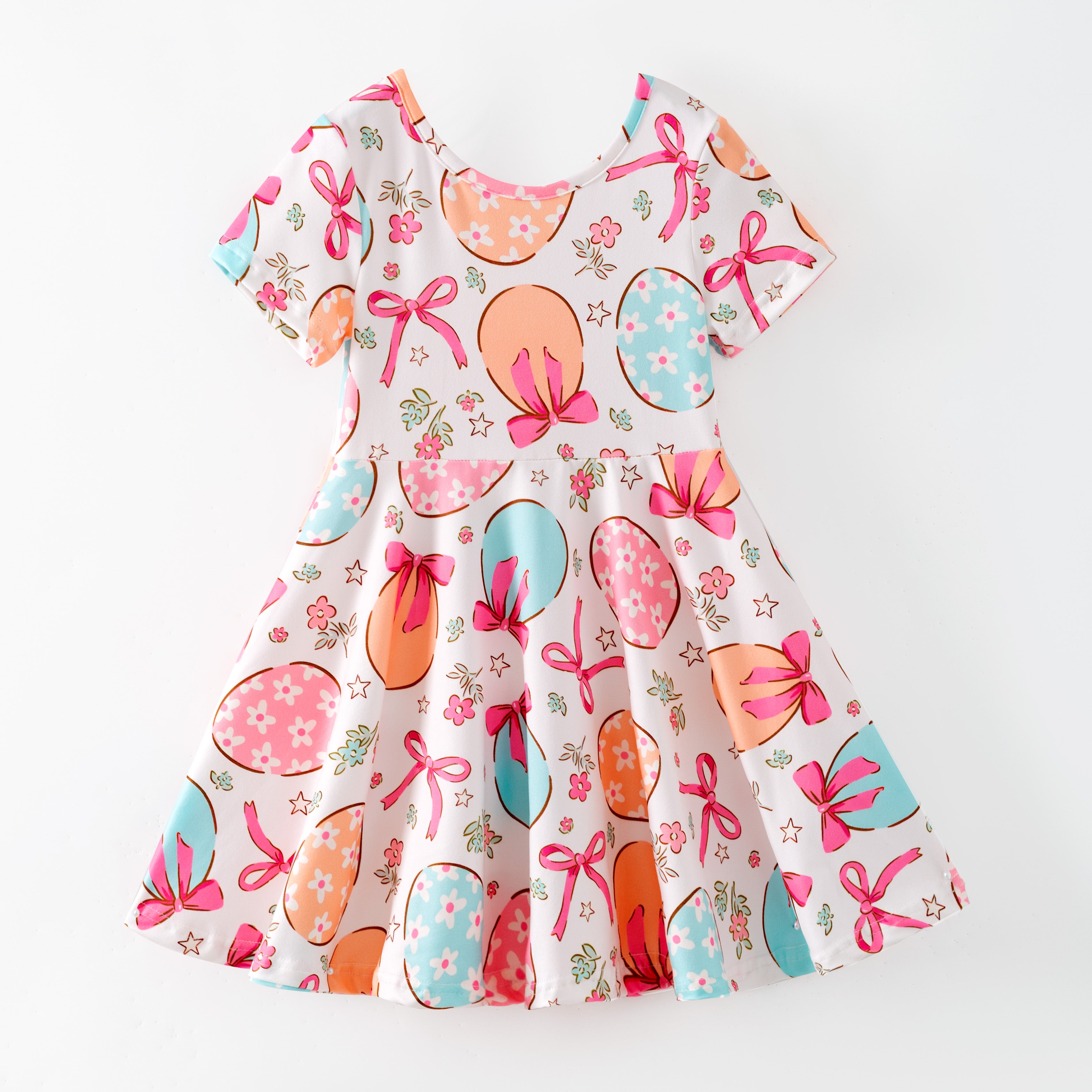 （Pre Order,Prepack Zone）Girls Easter Bunny Print Dress（Mix Size）