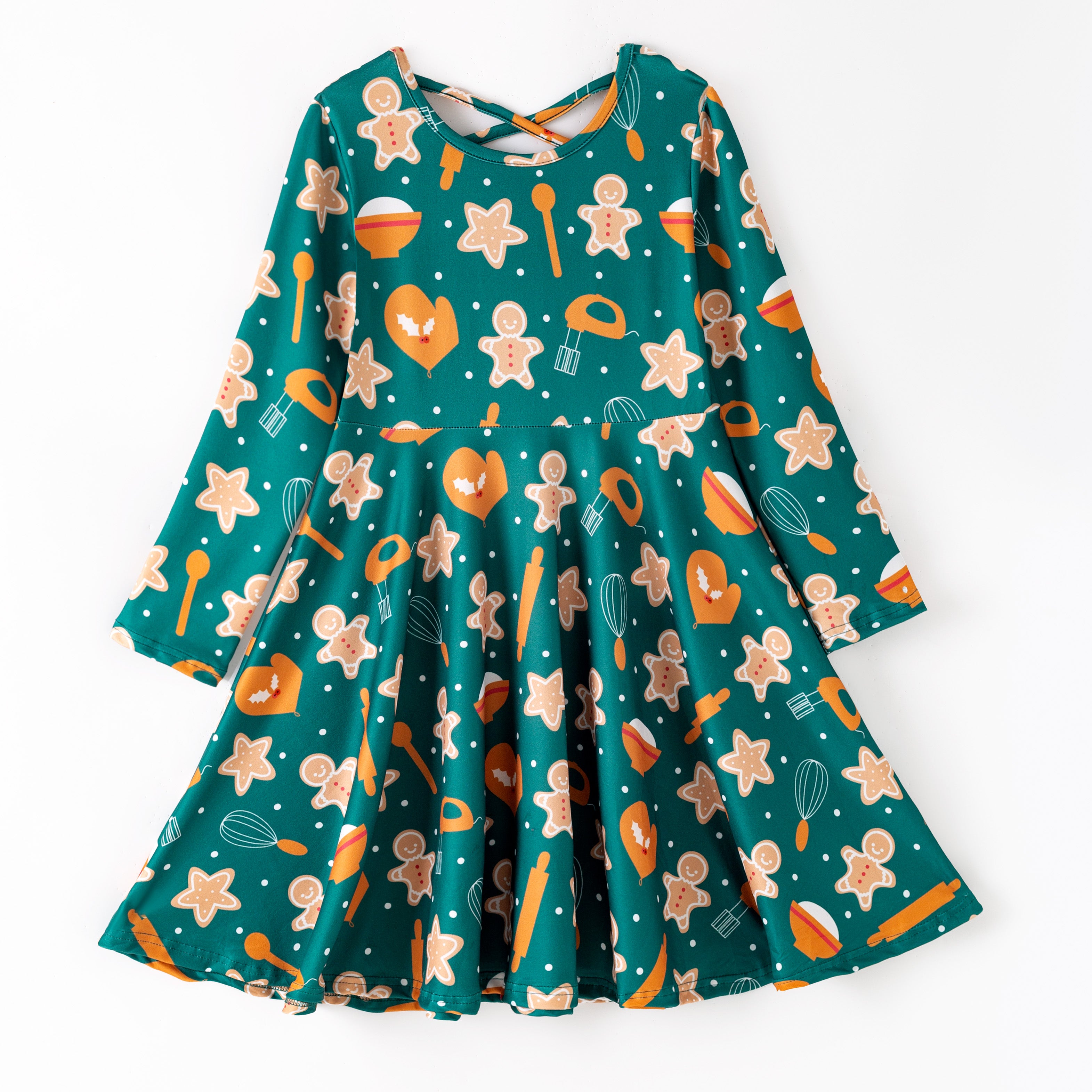（Pre Order,Prepack Zone）Girls Christmas Print Dress