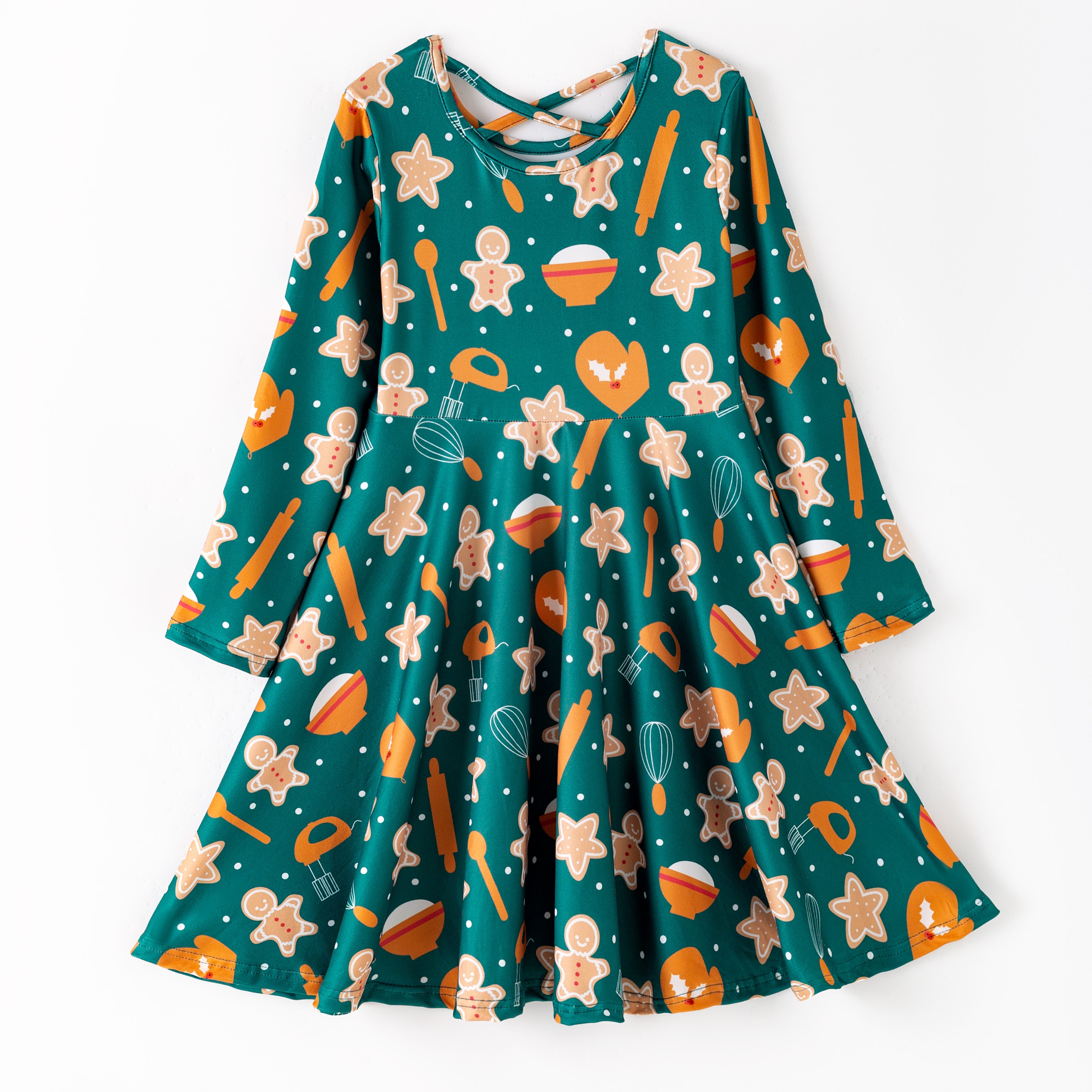 （Pre Order,Prepack Zone）Girls Christmas Print Dress