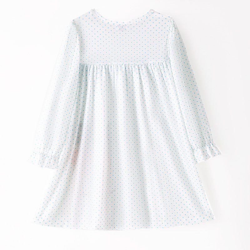 （In Stock）Girls Christmas Snowman Applique Dress