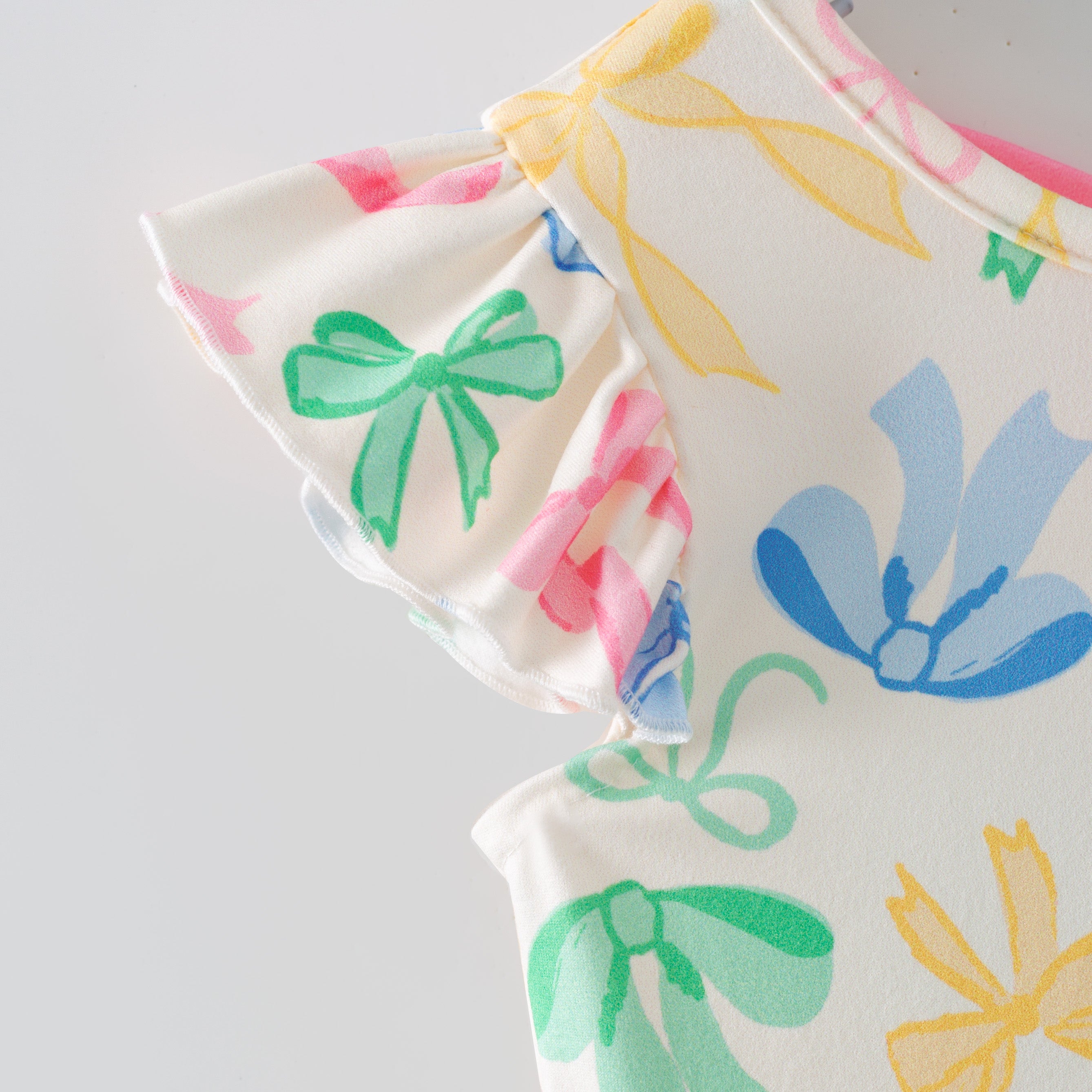 （Pre Order,Prepack Zone）Girls Spring&Summer Bow Print Dress（Mix Size）