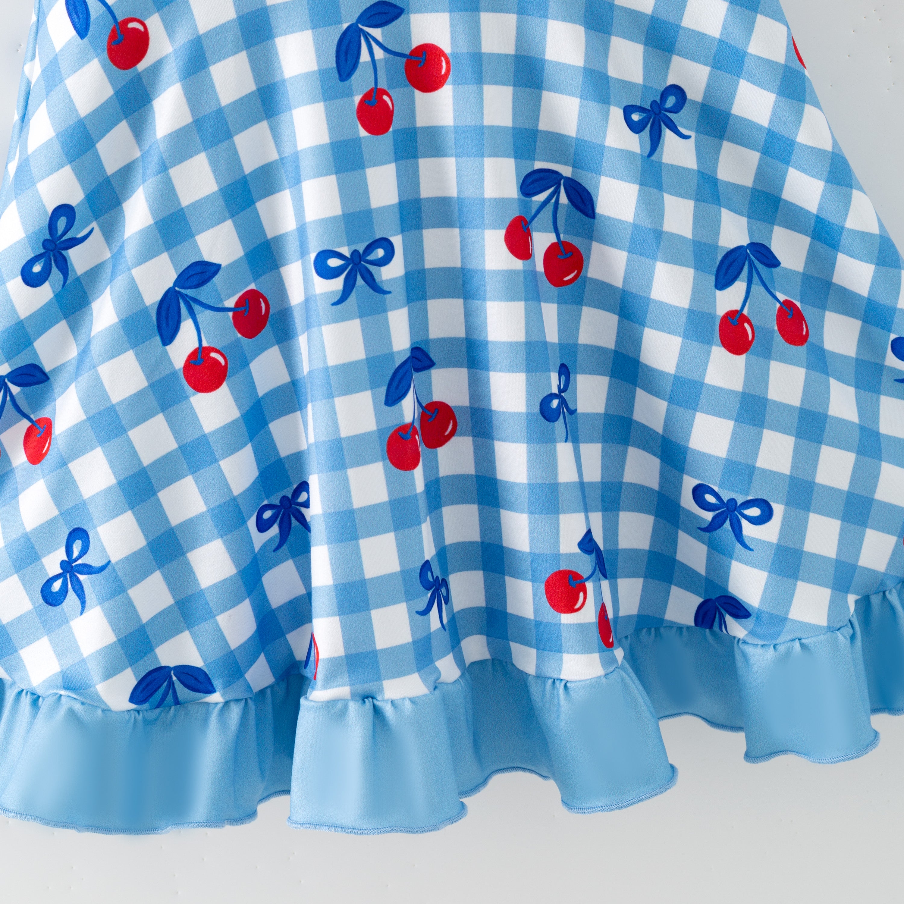 （Pre Order,Prepack Zone）Girls Spring&Summer Cherry Print Dress,Skort Set（Mix Size）