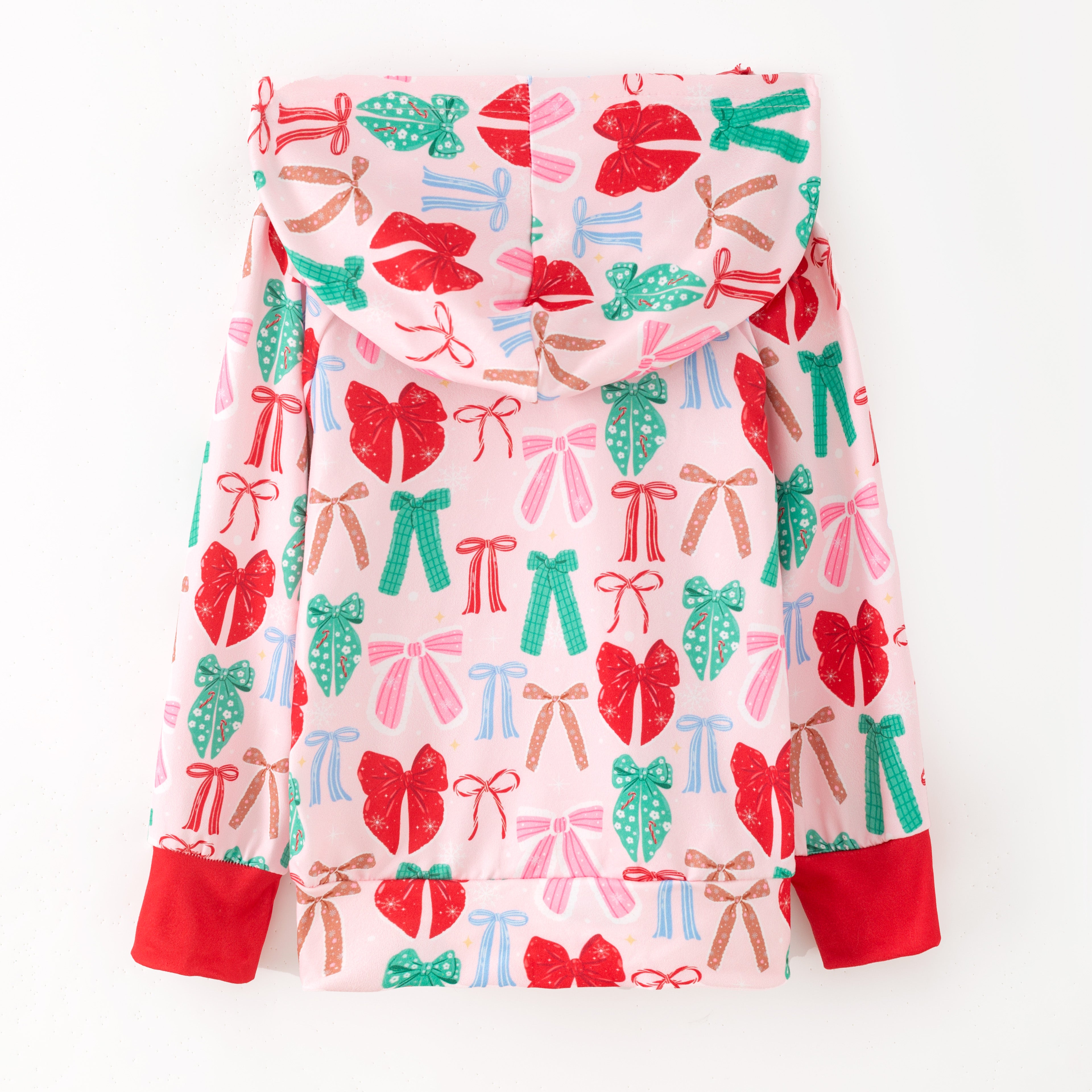 （Pre Order,Prepack Zone）Girls Christmas Bow Print Dress,Set&Top