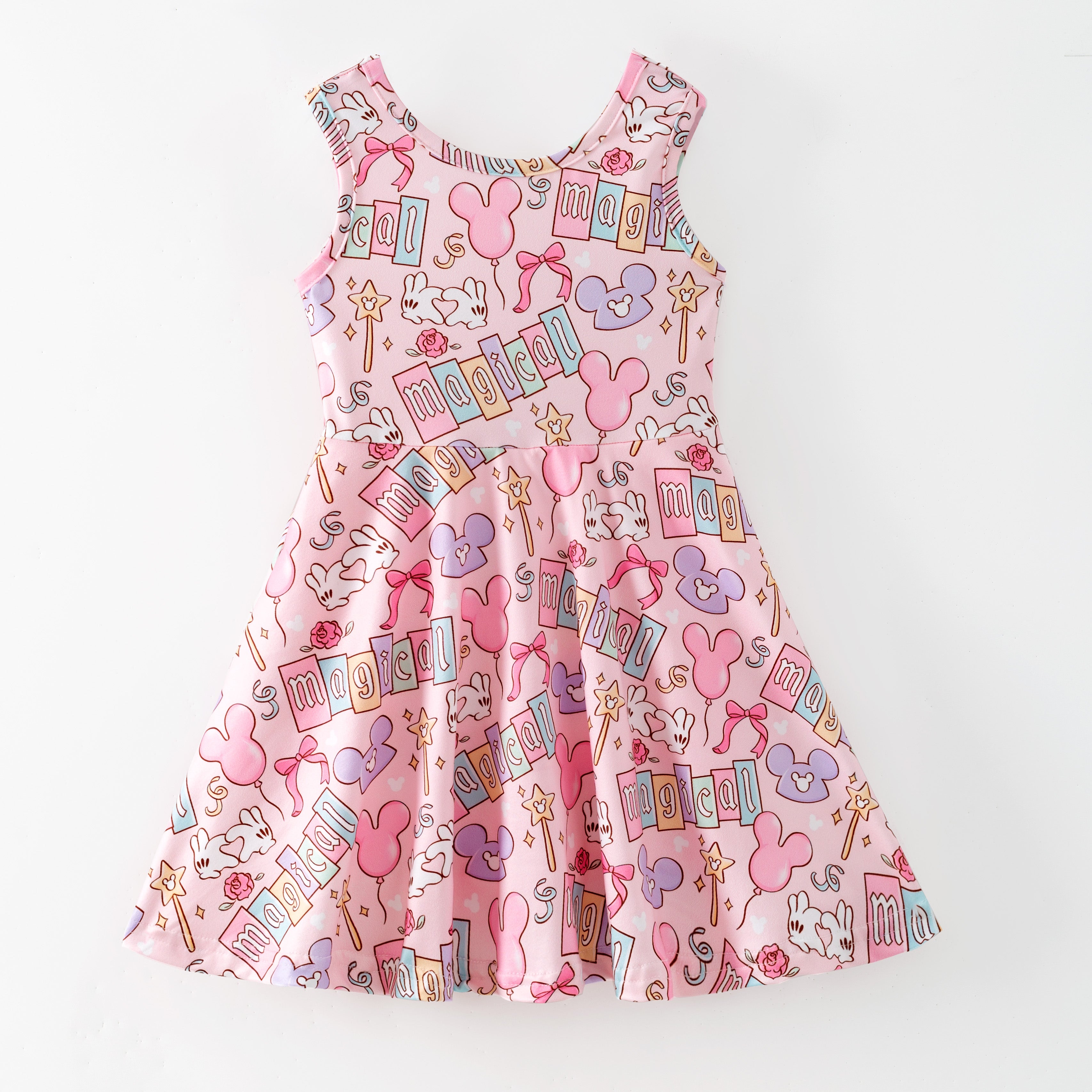 （Pre Order,Prepack Zone）Girls Spring&Summer Cartoon Print Dress,Skort Set（Mix Size）