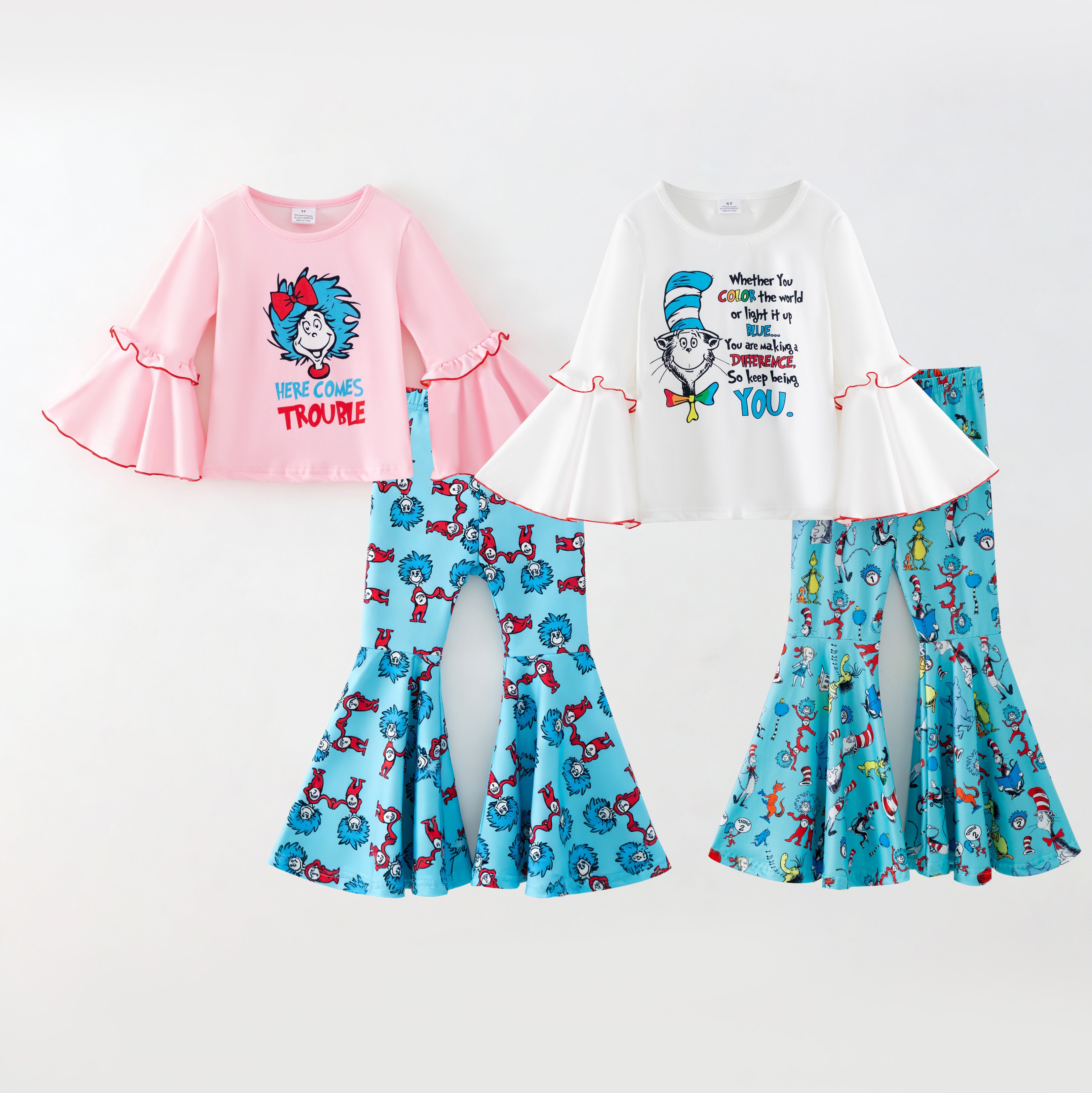 （Pre Order,Prepack Zone）Girls DR SEUSS Print Set（Mix Size）