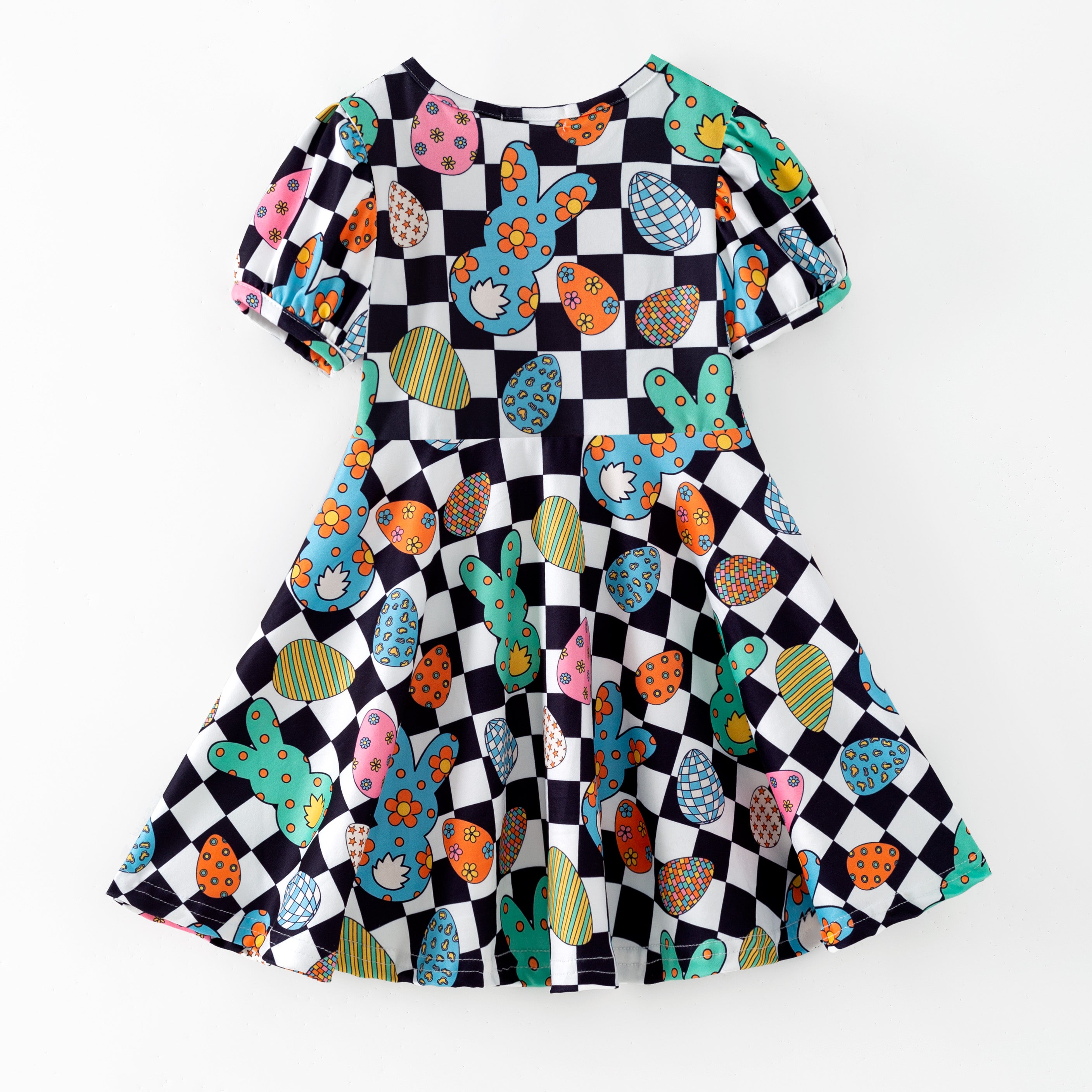 （Pre Order,Prepack Zone）Girls Easter Bunny Print Dress（Mix Size）