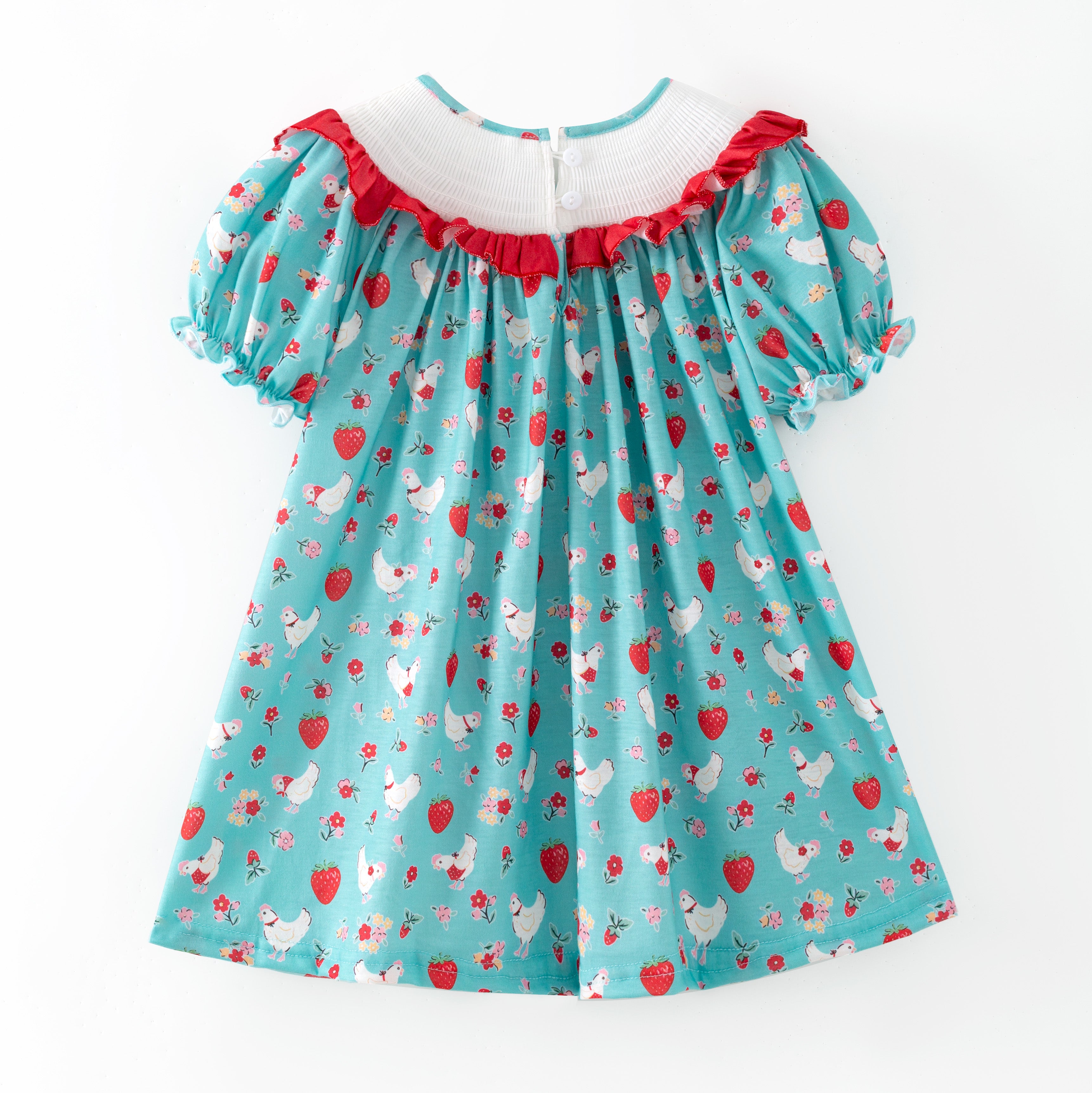 （Pre Order,Prepack Zone）Family Strawberry Embroidery Dress&Romper（Mix Size）