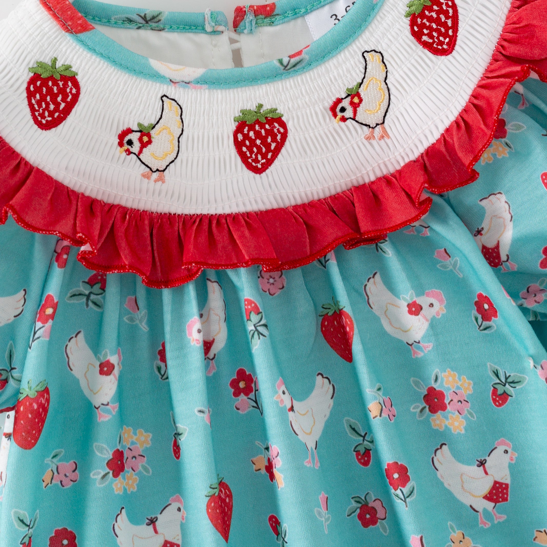 （Pre Order,Prepack Zone）Family Strawberry Embroidery Dress&Romper（Mix Size）