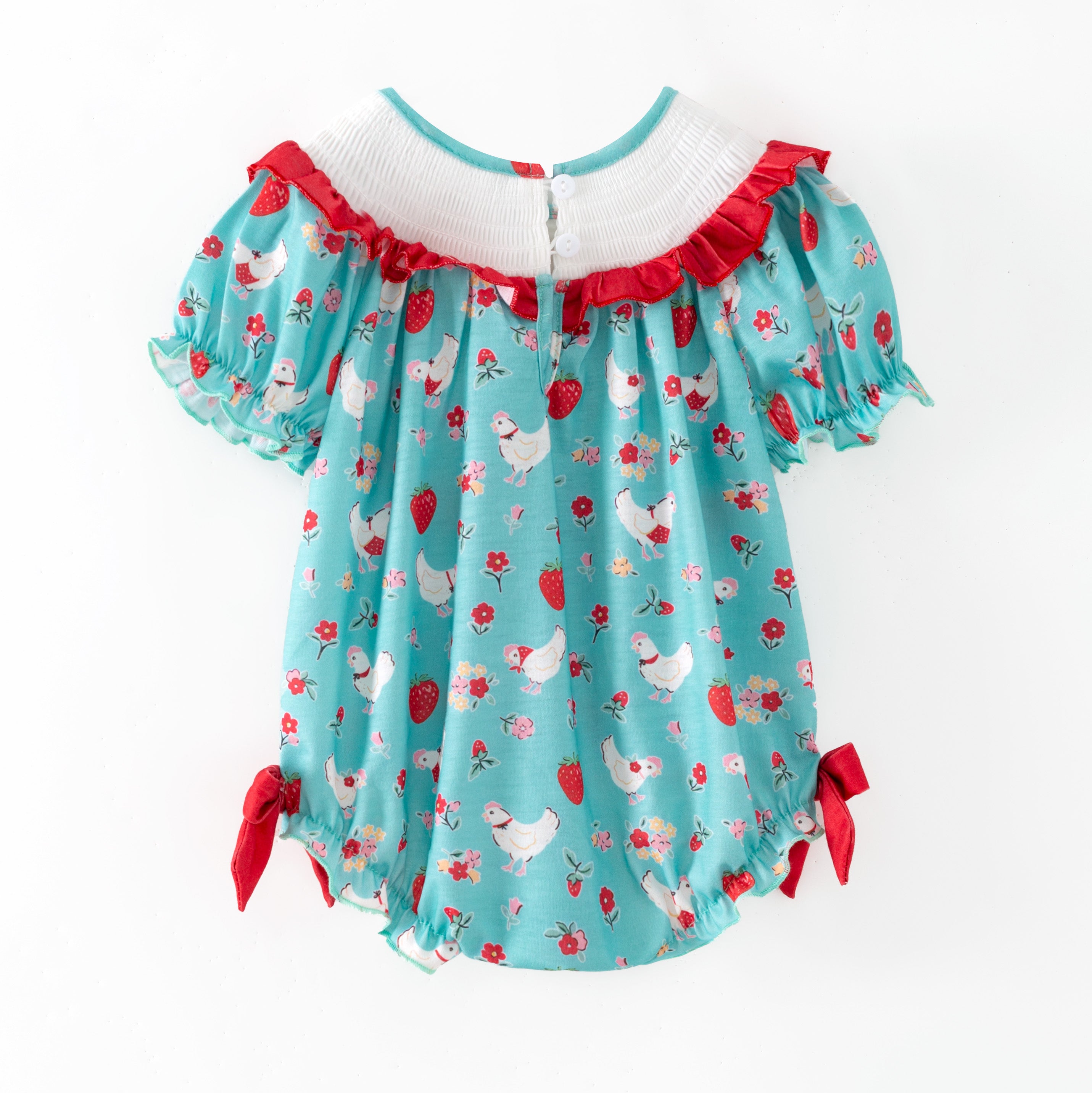 （Pre Order,Prepack Zone）Family Strawberry Embroidery Dress&Romper（Mix Size）