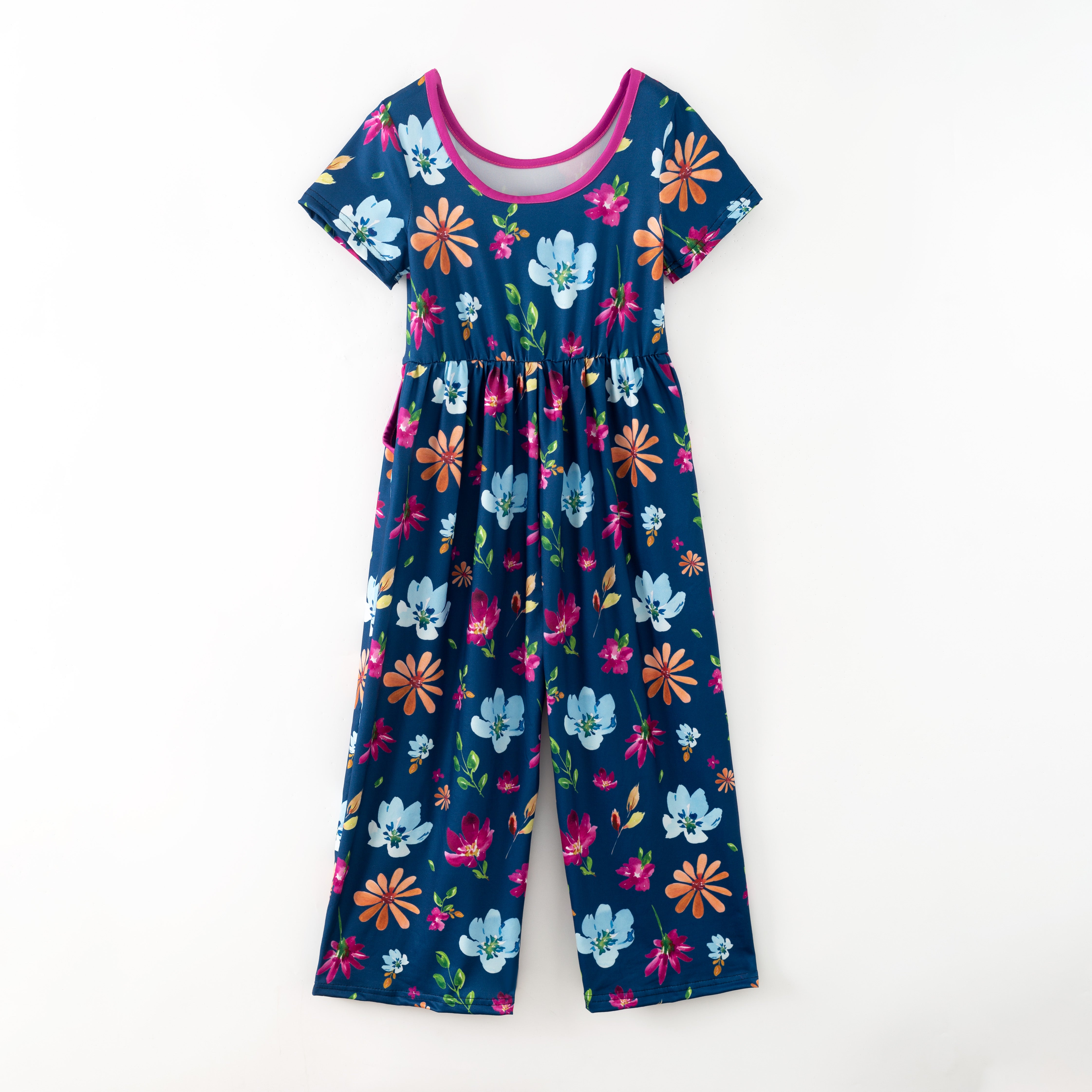 （Pre Order,Prepack Zone）Girls Floral Print Jumpsuit
