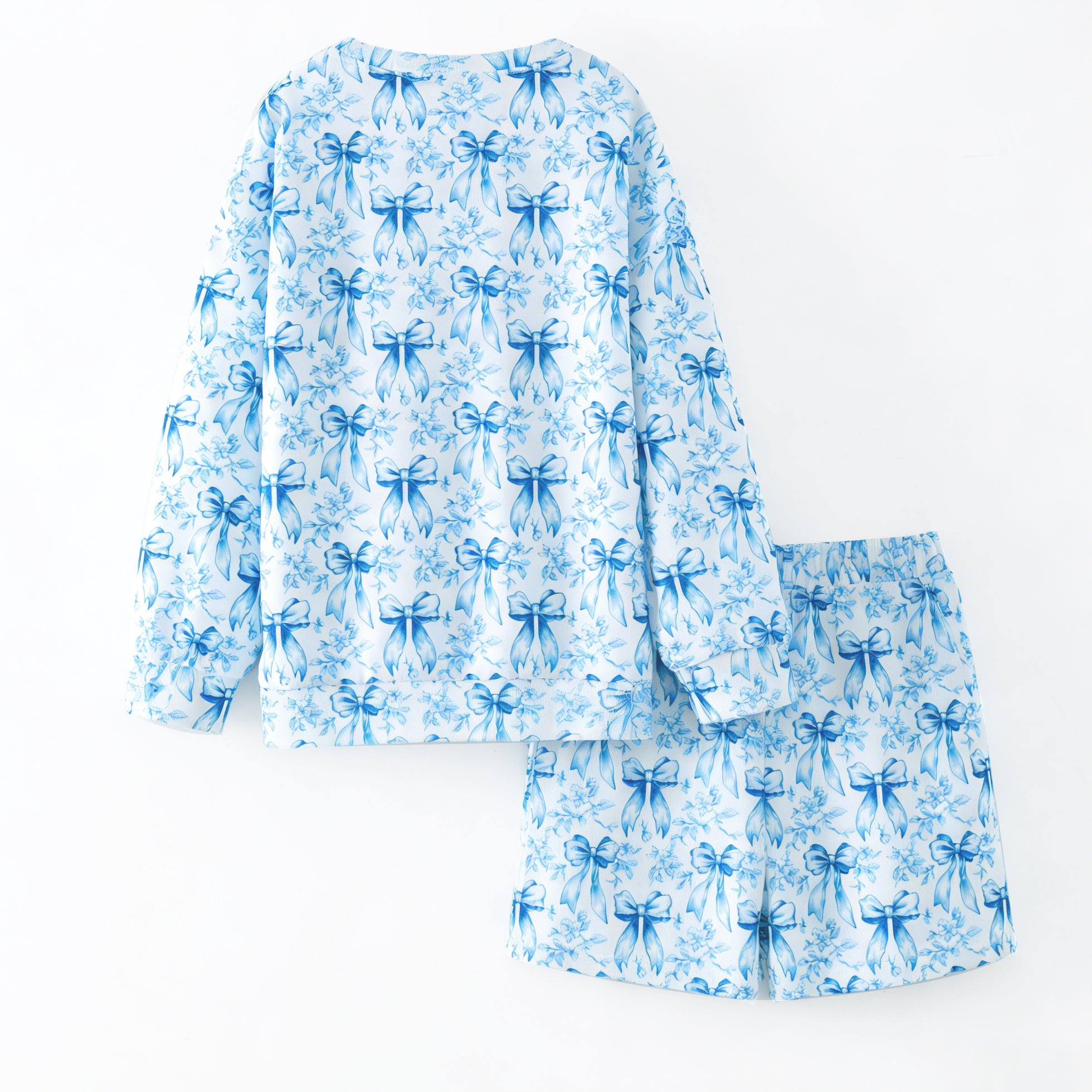 （Pre Order,Prepack Zone）Girls Spring&Summer Bow Print Shorts Set（Mix Size）