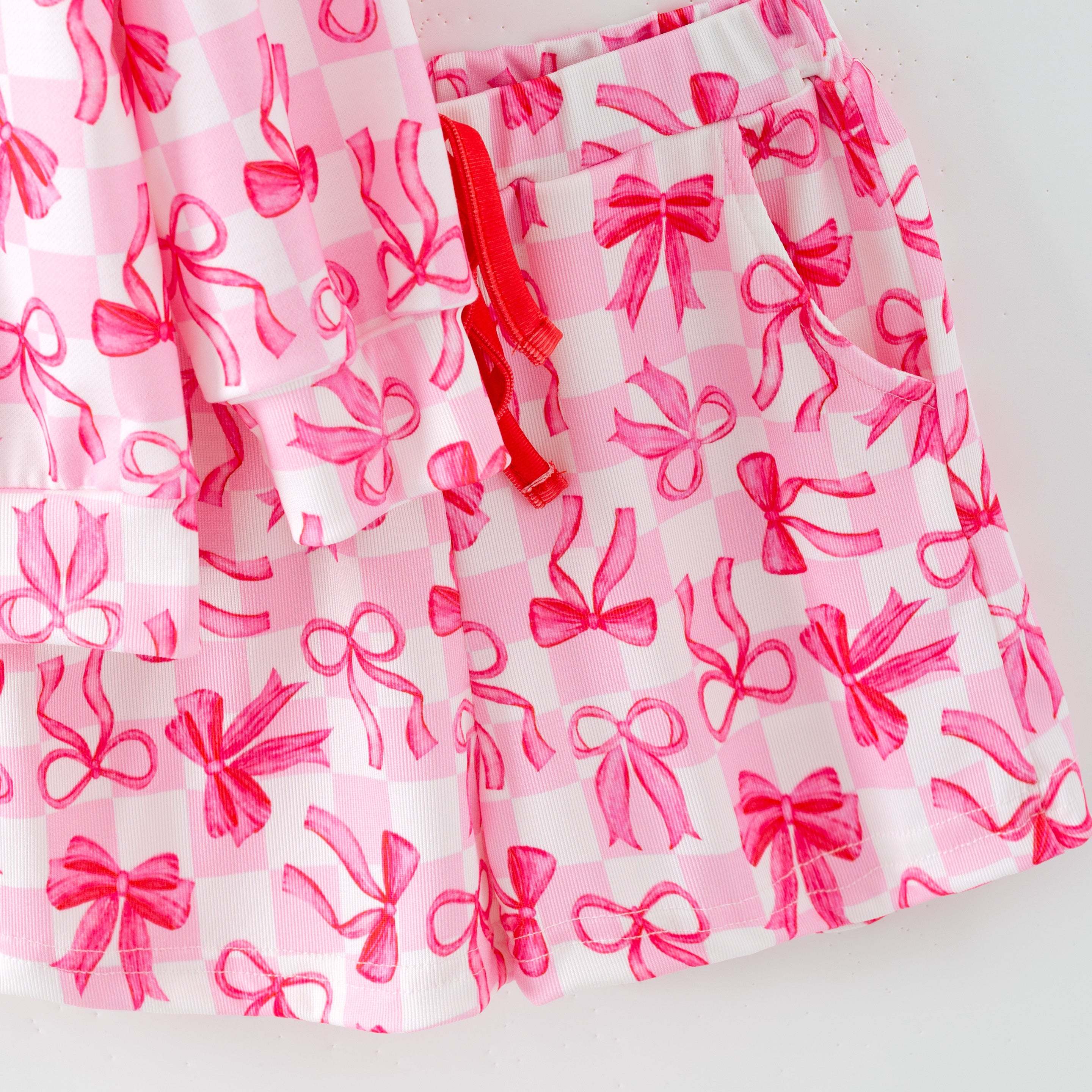 （Pre Order,Prepack Zone）Girls Spring&Summer Bow Print Shorts Set（Mix Size）