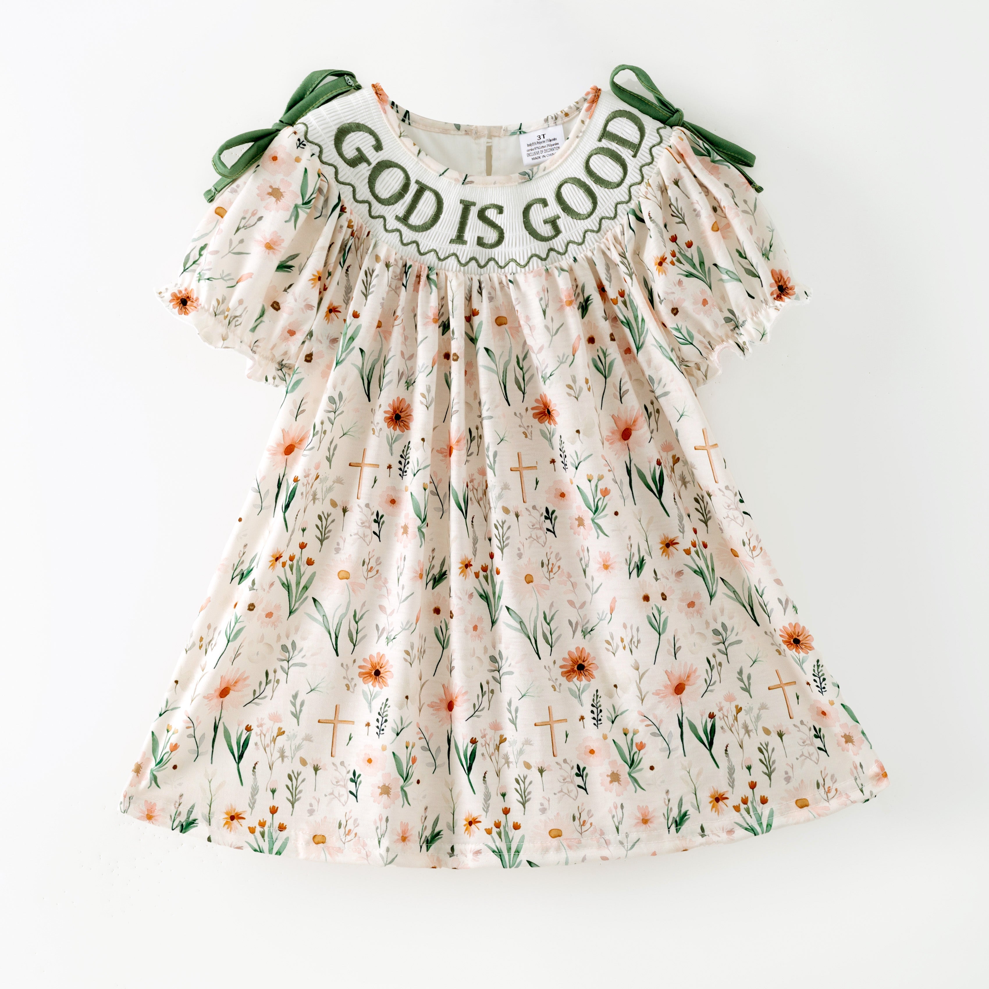 （Pre Order,Prepack Zone）Family GOD IS GOOD Embroidery Dress,Set&Romper（Mix Size）