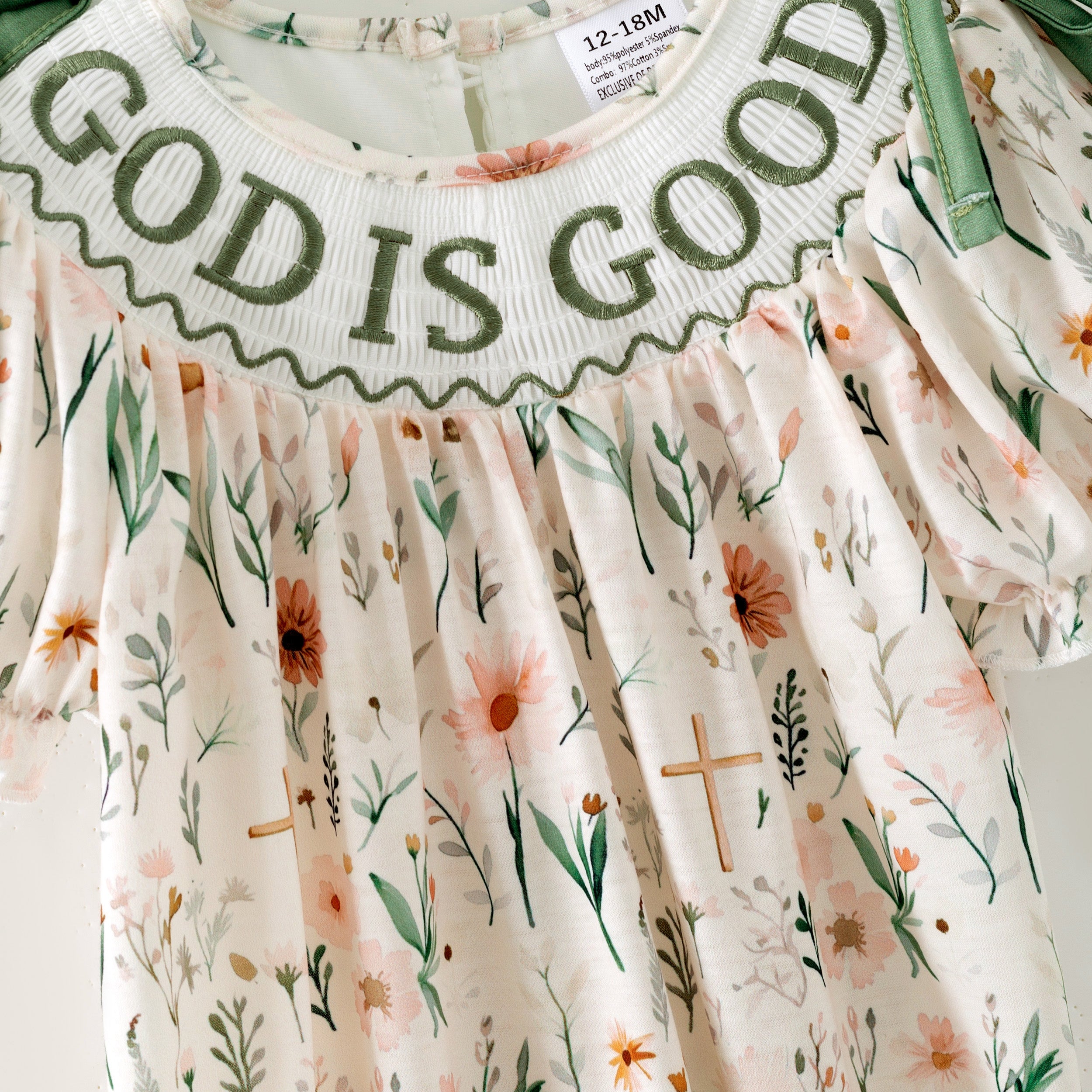 （Pre Order,Prepack Zone）Family GOD IS GOOD Embroidery Dress,Set&Romper（Mix Size）