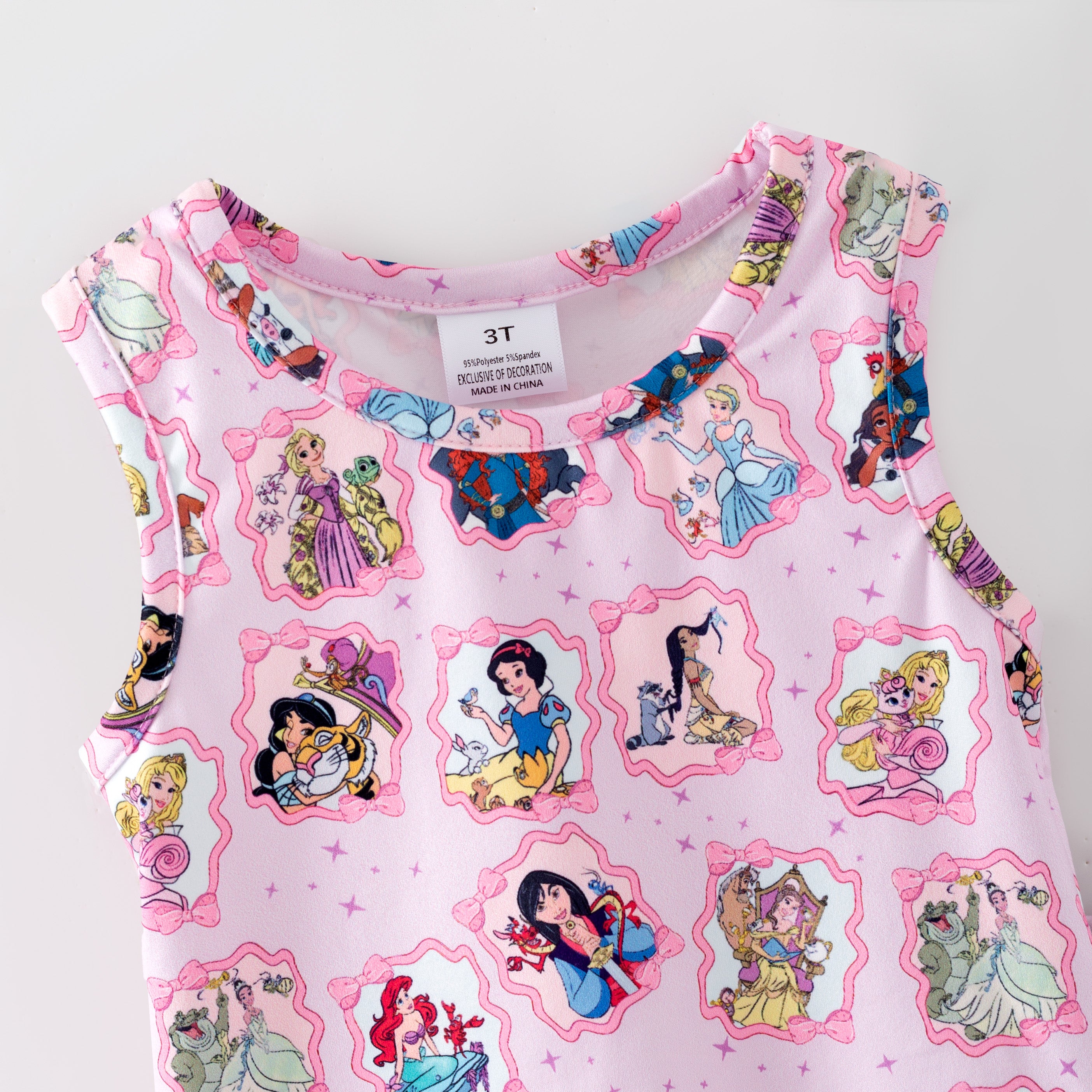 （Pre Order,Prepack Zone）Girls Spring&Summer Princess Print Skort Set（Mix Size）