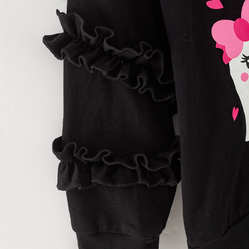 （In Stock）Girls Halloween Ghost Print Ripped Jeans Set