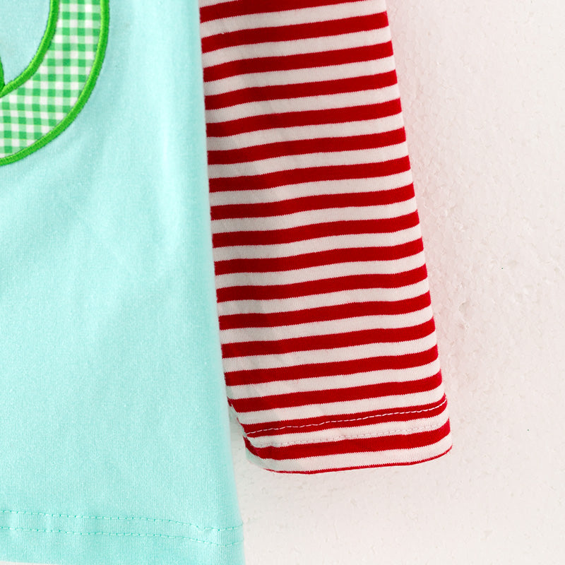 （In Stock G7-5-1）Girls Christmas Print Top