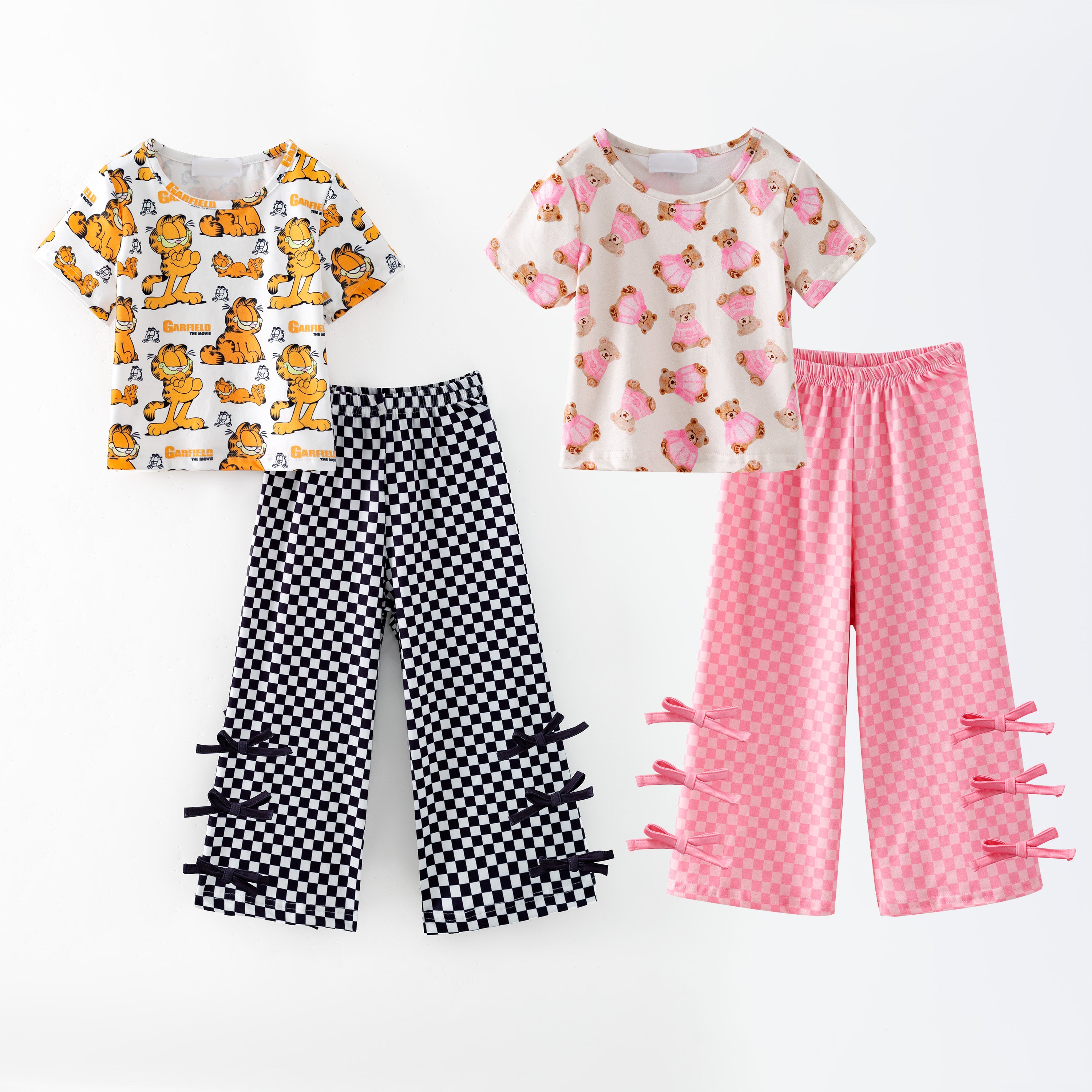 （Pre Order,Prepack Zone）Girls Spring&Summer Cartoon Print Set（Mix Size）