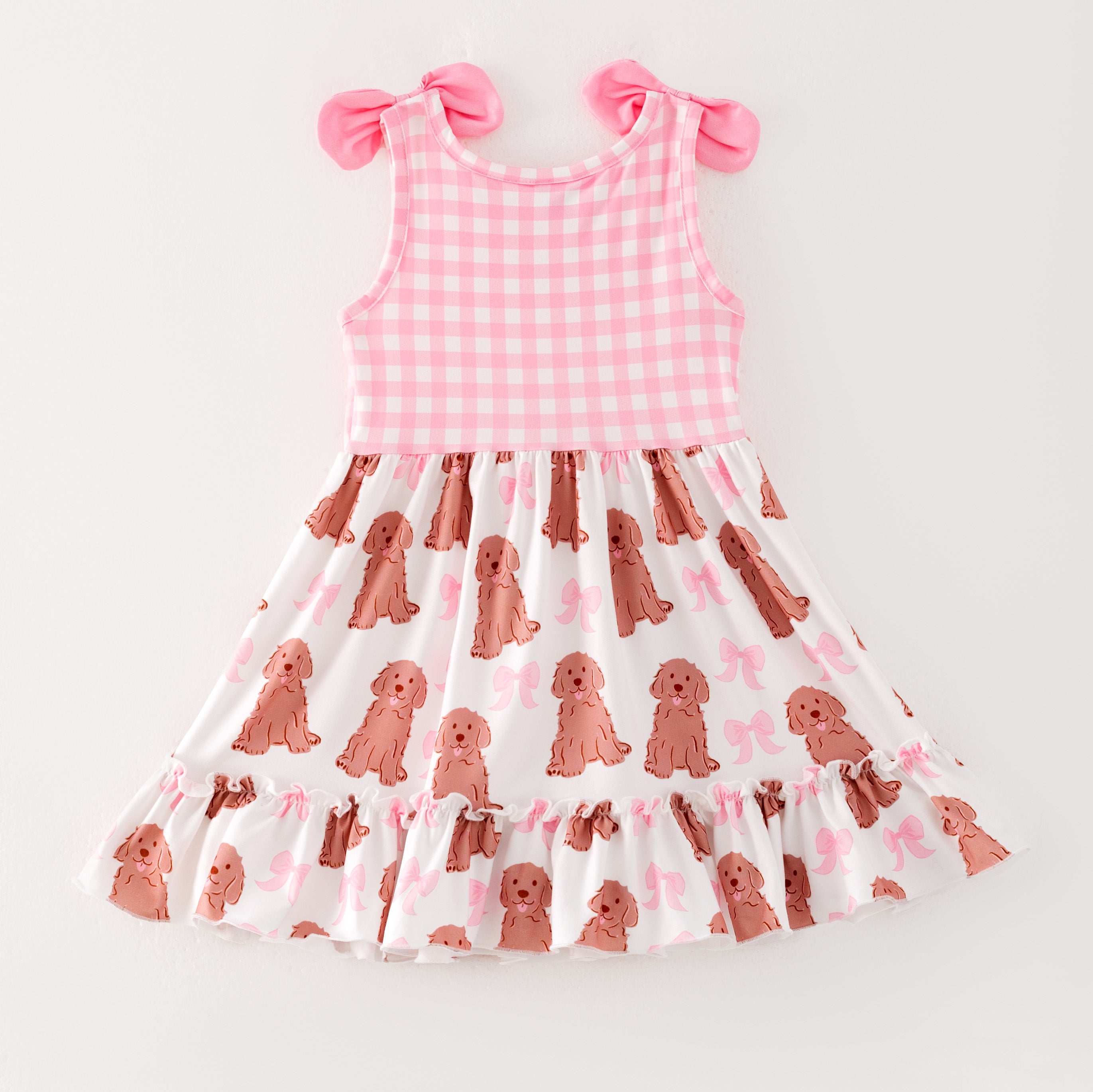 （Pre Order）Girls Spring and Summer Farm＆Puppy Print Dress