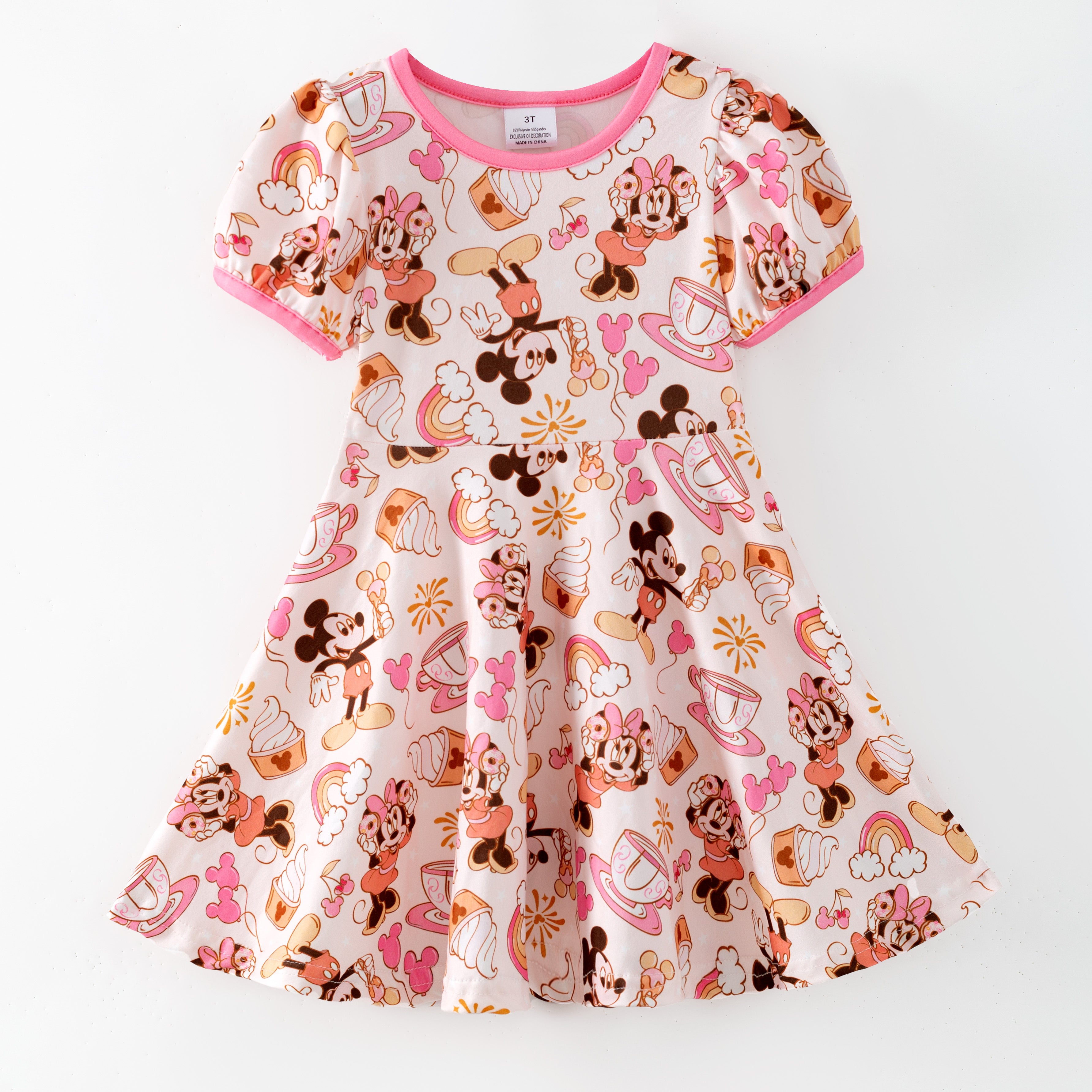（Pre Order,Prepack Zone）Girls Spring&Summer Cartoon Print Dress（Mix Size）