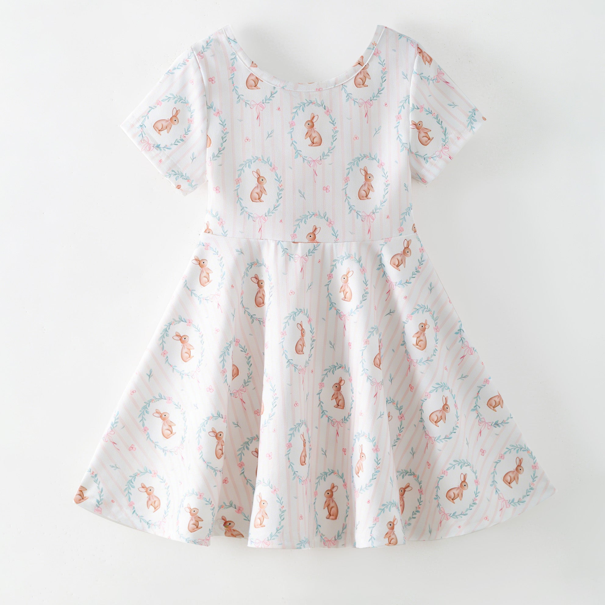 （Pre Order,Prepack Zone）Girls Easter Bunny Print Dress（Mix Size）