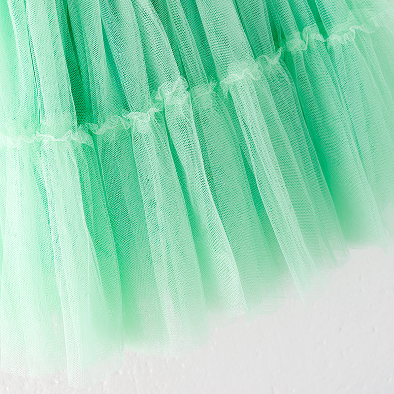 （In Stock）Girls Spring and Summer Mint Sequin Tulle Dress