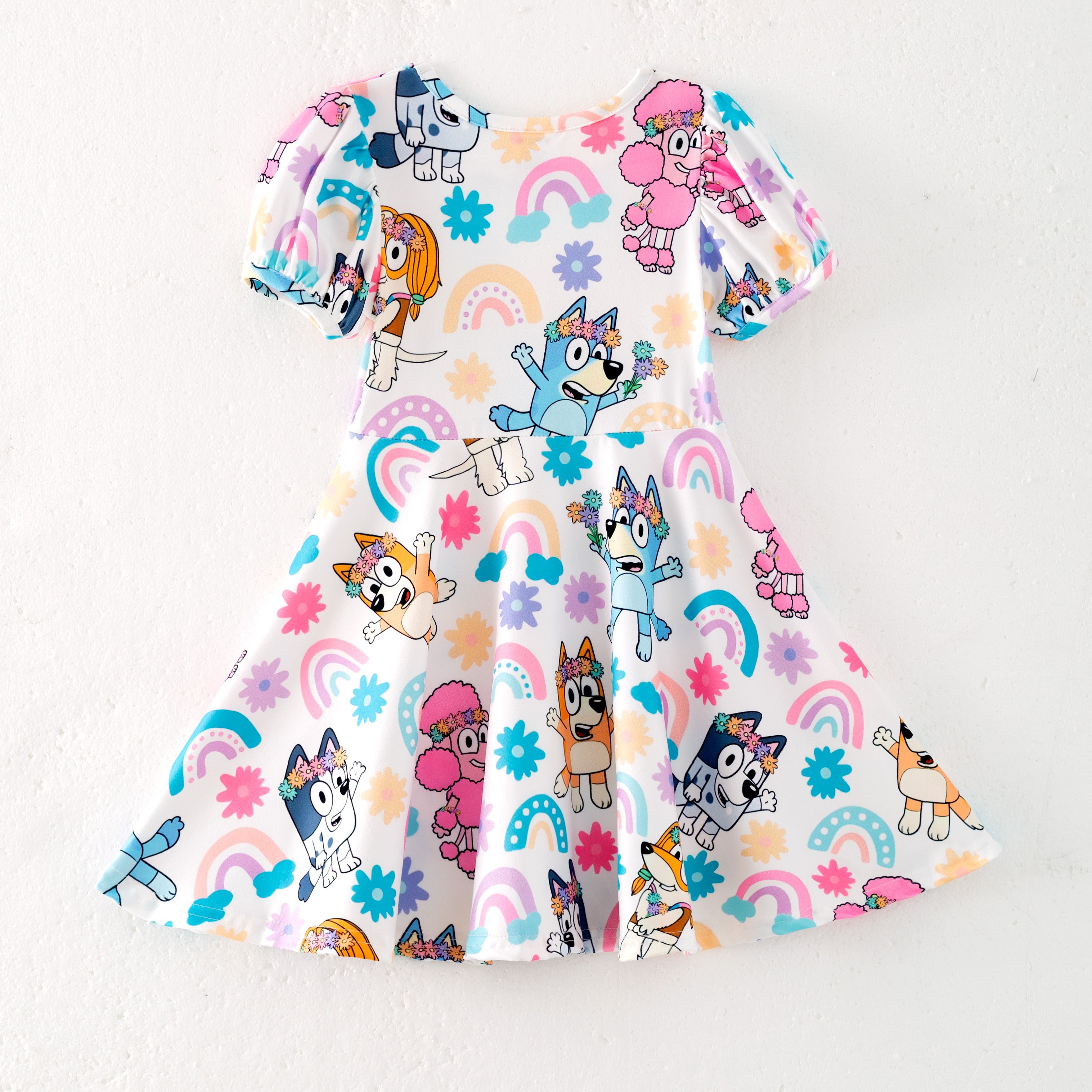 （Pre Order）Girls Spring and Summer Strawberry＆Cartoon Print Dress