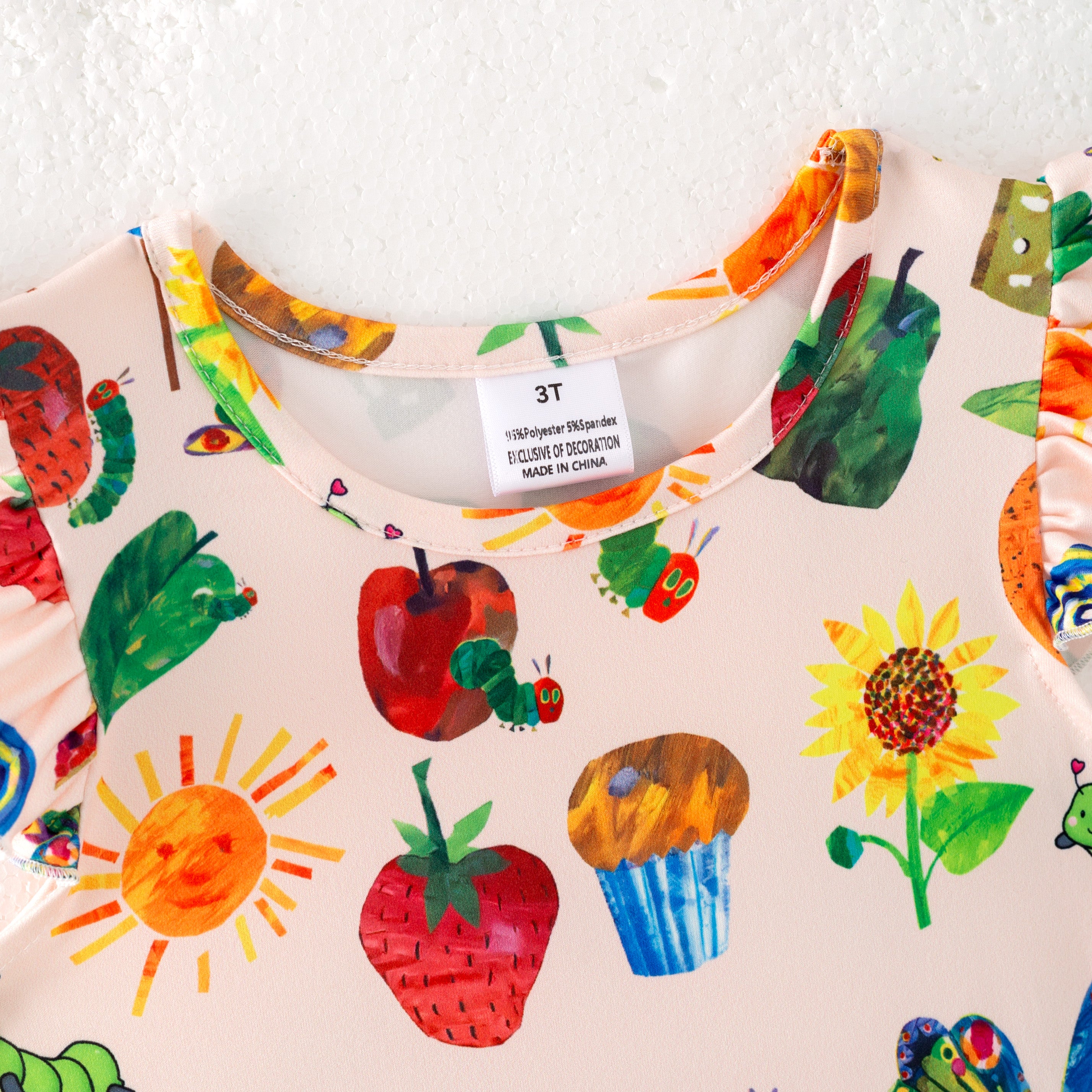 （Pre Order）Girls Spring and Summer Brown Bear Print Dress