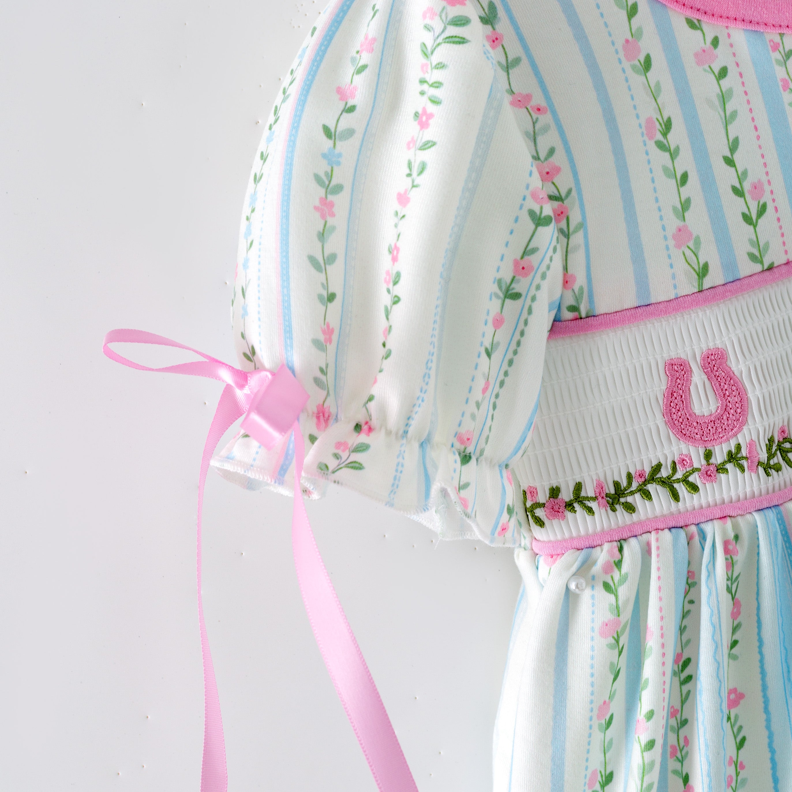 （In Stock）Siblings Fall Horse Embroidery Smocked Dress,Shorts Set&Romper