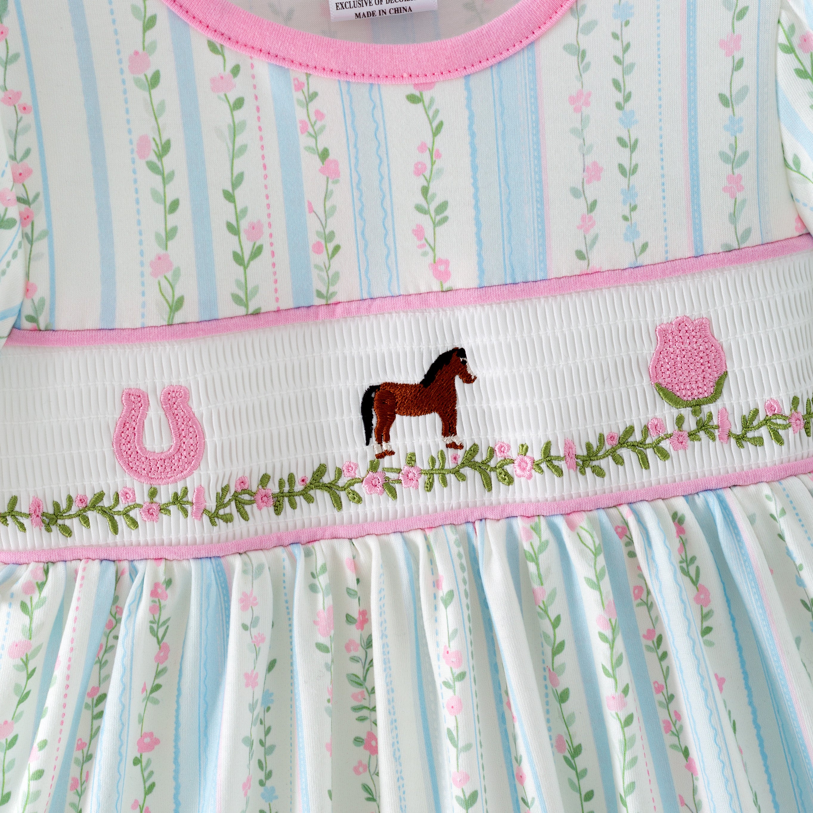 （In Stock）Siblings Fall Horse Embroidery Smocked Dress,Shorts Set&Romper