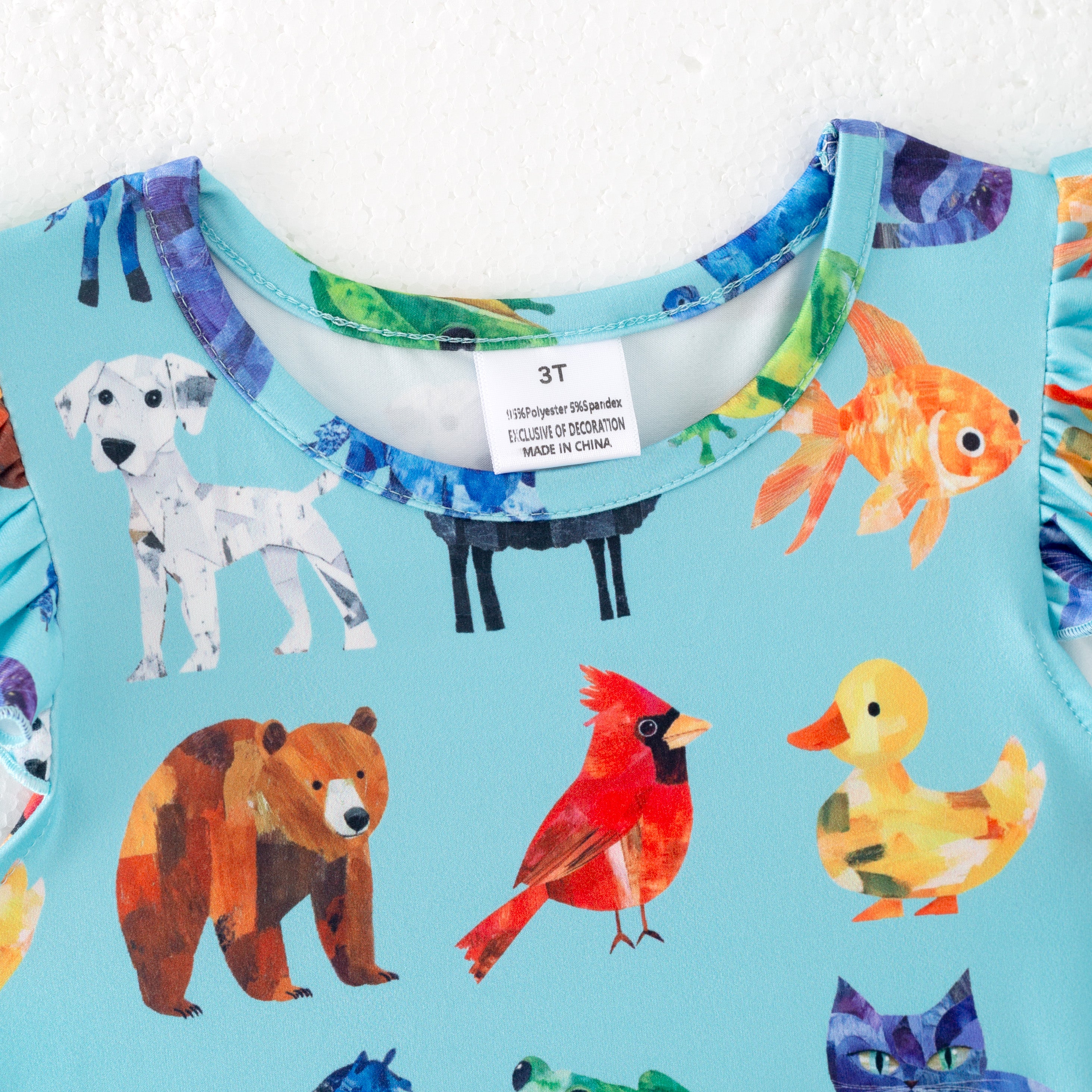 （Pre Order）Girls Spring and Summer Brown Bear Print Dress