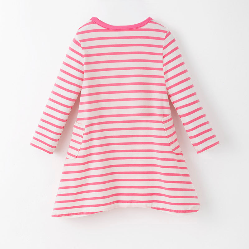 （In Stock）Girls Thanksgiving Turkey Applique Cotton Dress with Pockets