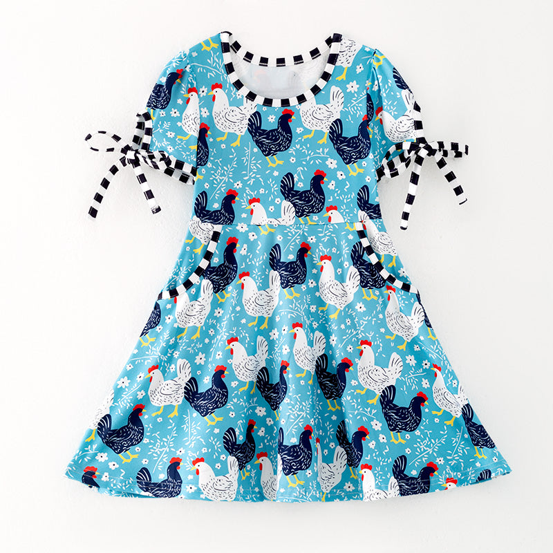 （Pre Order）Girls Spring and Summer Chick Print Dress