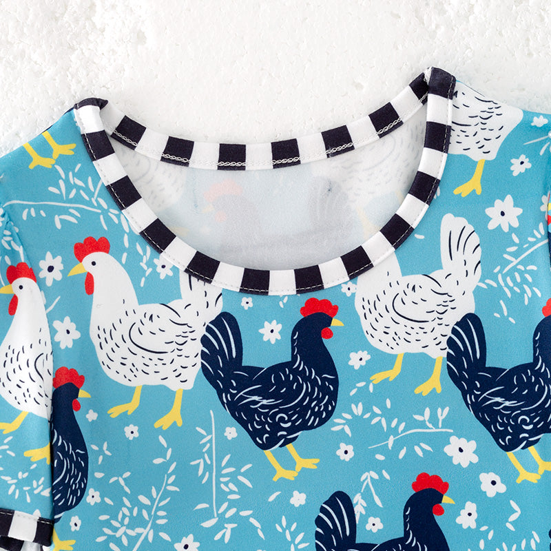 （Pre Order）Girls Spring and Summer Chick Print Dress