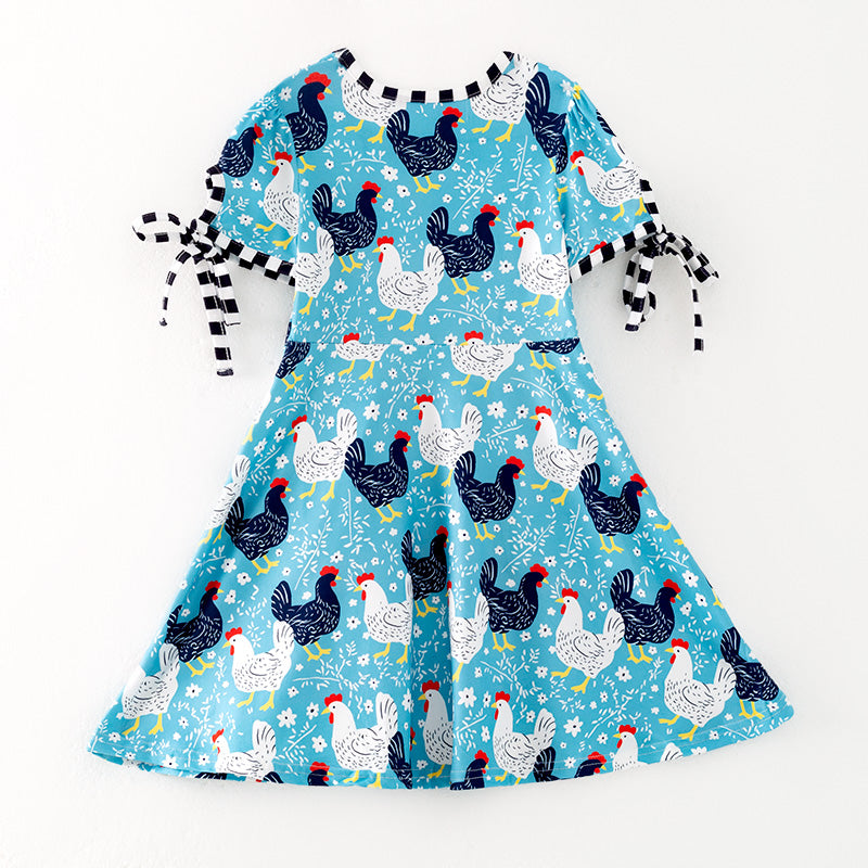 （Pre Order）Girls Spring and Summer Chick Print Dress