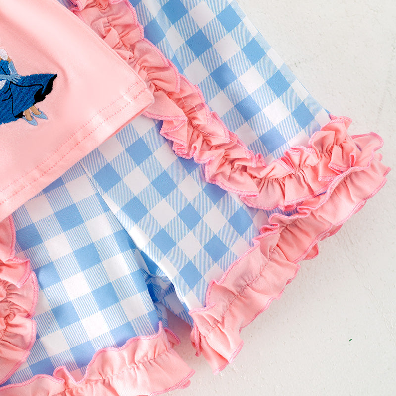 （In Stock）One Pack(11 Pieces total) Sale Girls Spring and Summer Princess Embroidery Shorts Set