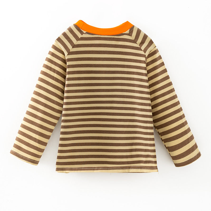（In Stock）Boys Thanksgiving Turkey Applique Cotton Top