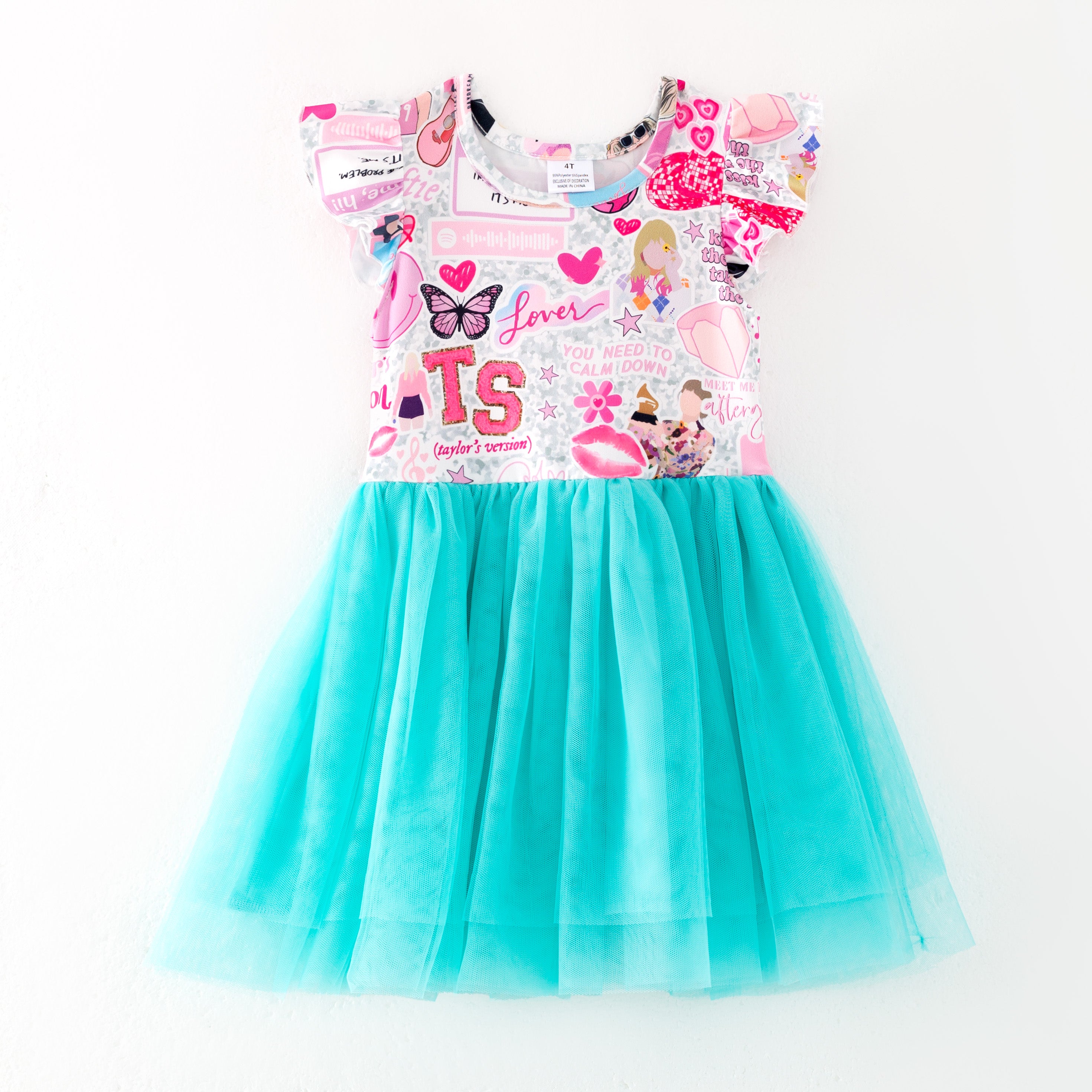 （Pre Order）Girls Summer TS Print Tutu Tulle Dress