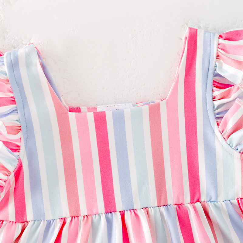 （In Stock）One Pack(5 Pieces total) Sale Toddler Girls Spring and Summer Stripe Bloomer Set