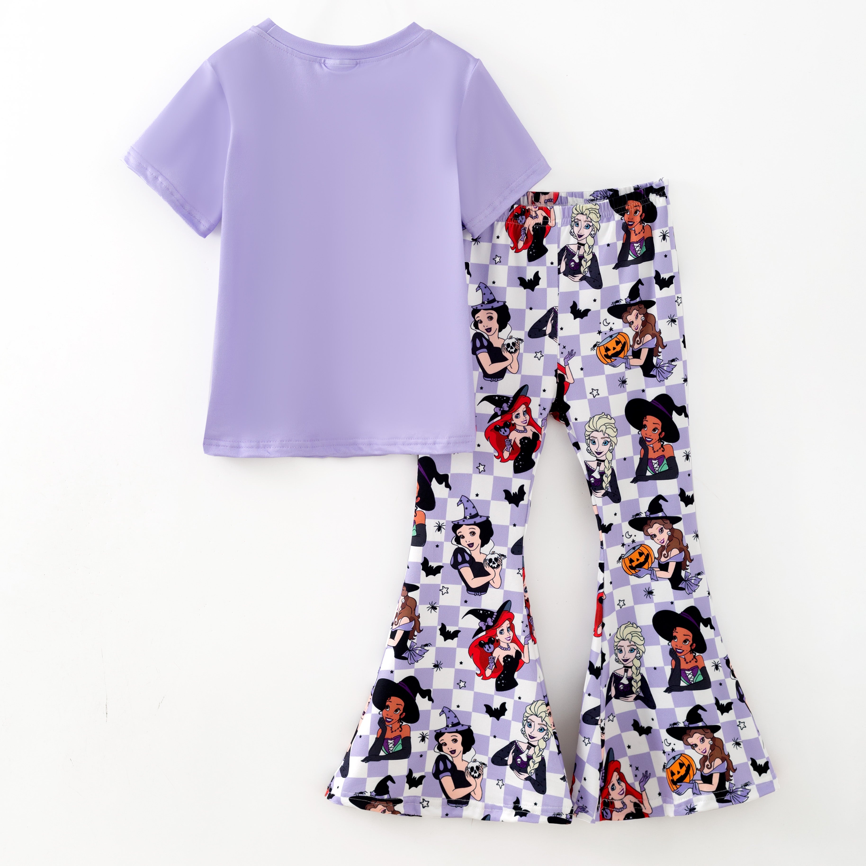 （Pre Order,Prepack Zone）Girls Halloween Princess Print Outfit Set
