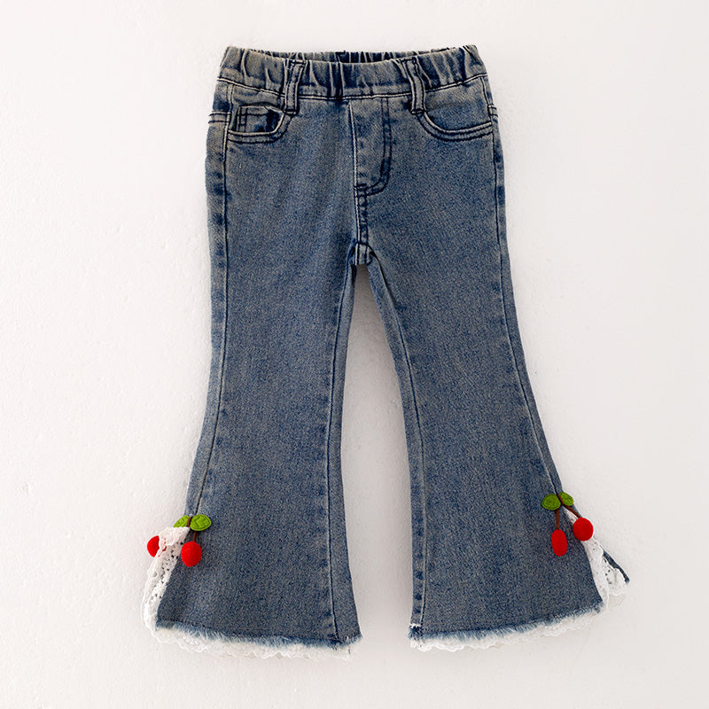 （In Stock L08-01-01）Girls Christmas Flared Jeans