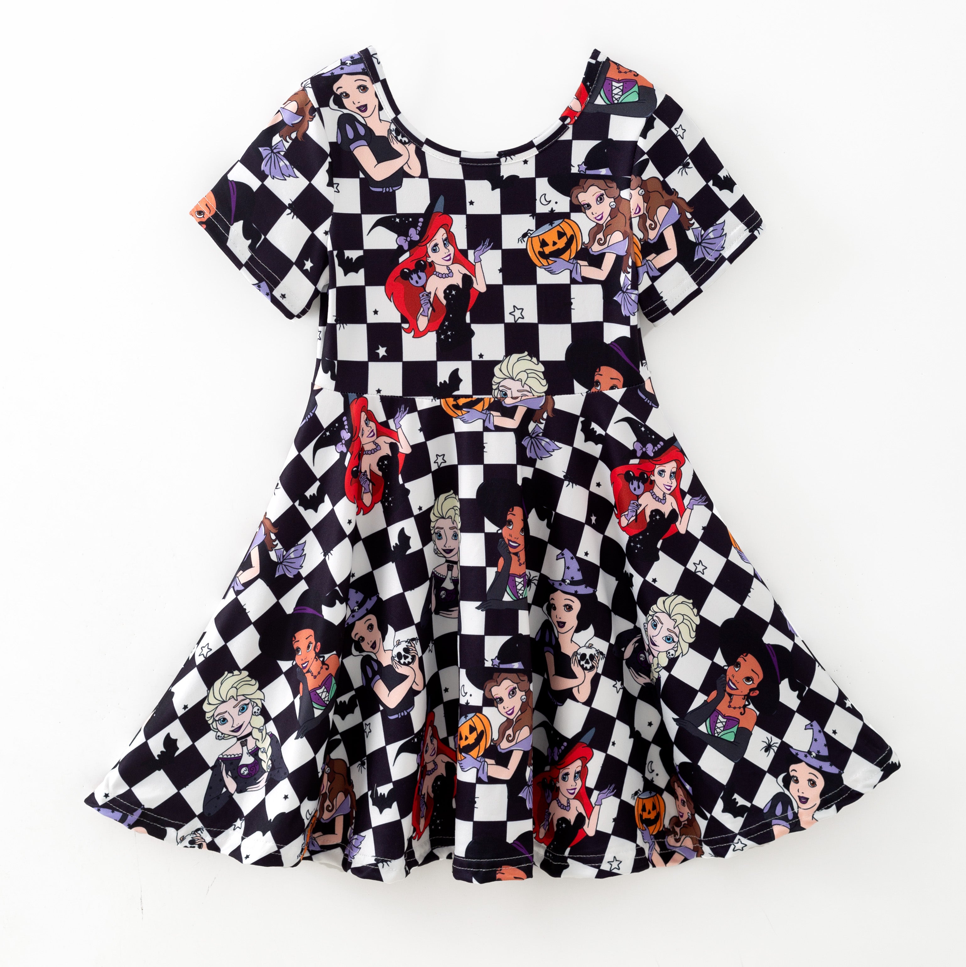 （Pre Order,Prepack Zone）Girls Halloween Cartoon&Princess Print Dress