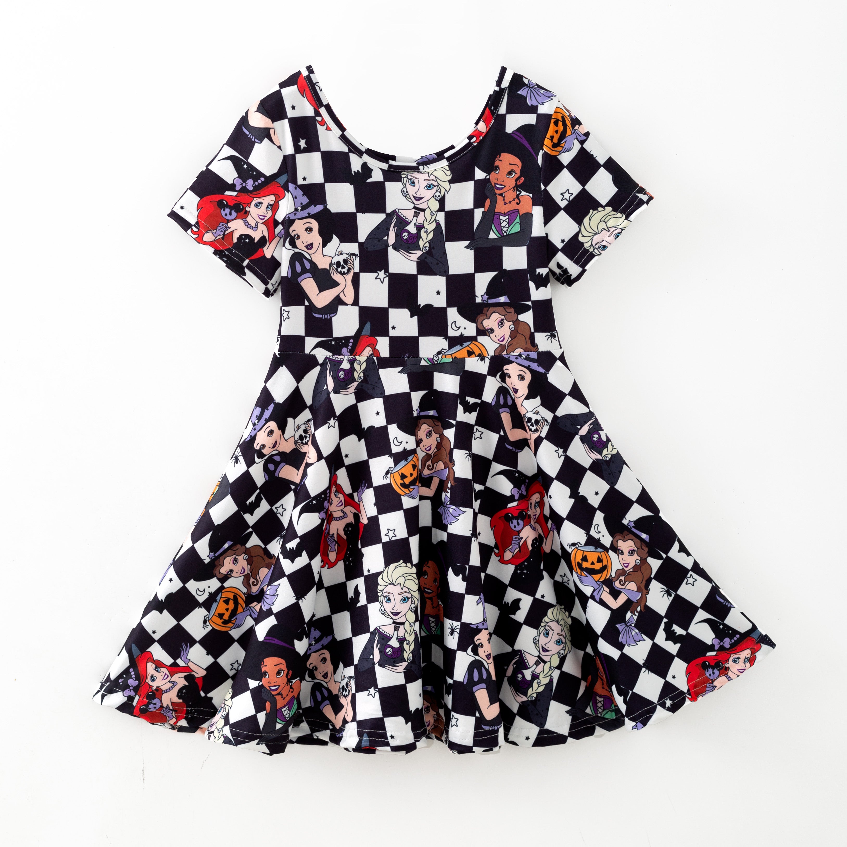（Pre Order,Prepack Zone）Girls Halloween Cartoon&Princess Print Dress