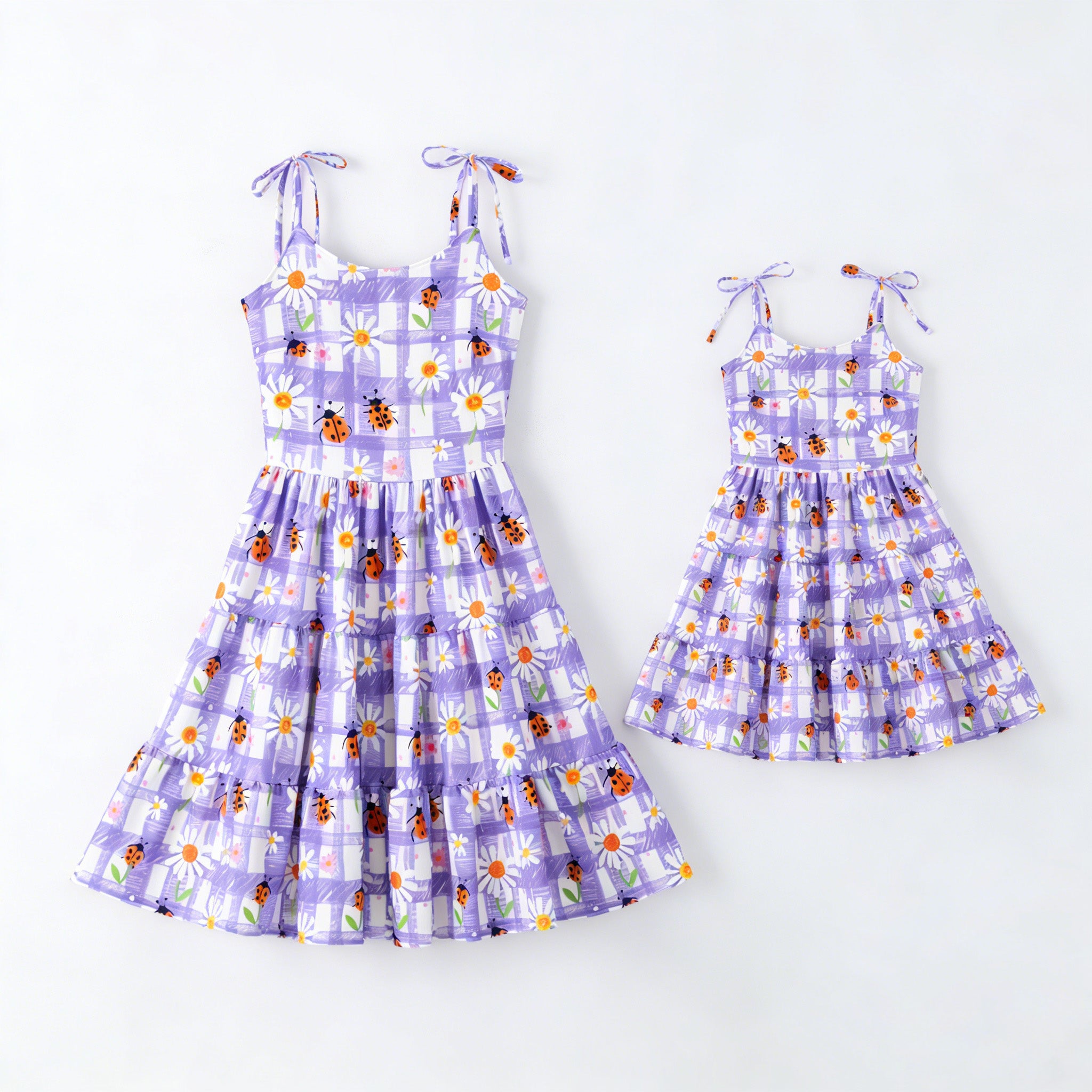 （Pre Order,Prepack Zone）Family Summer Dasiy Print Slip Dress