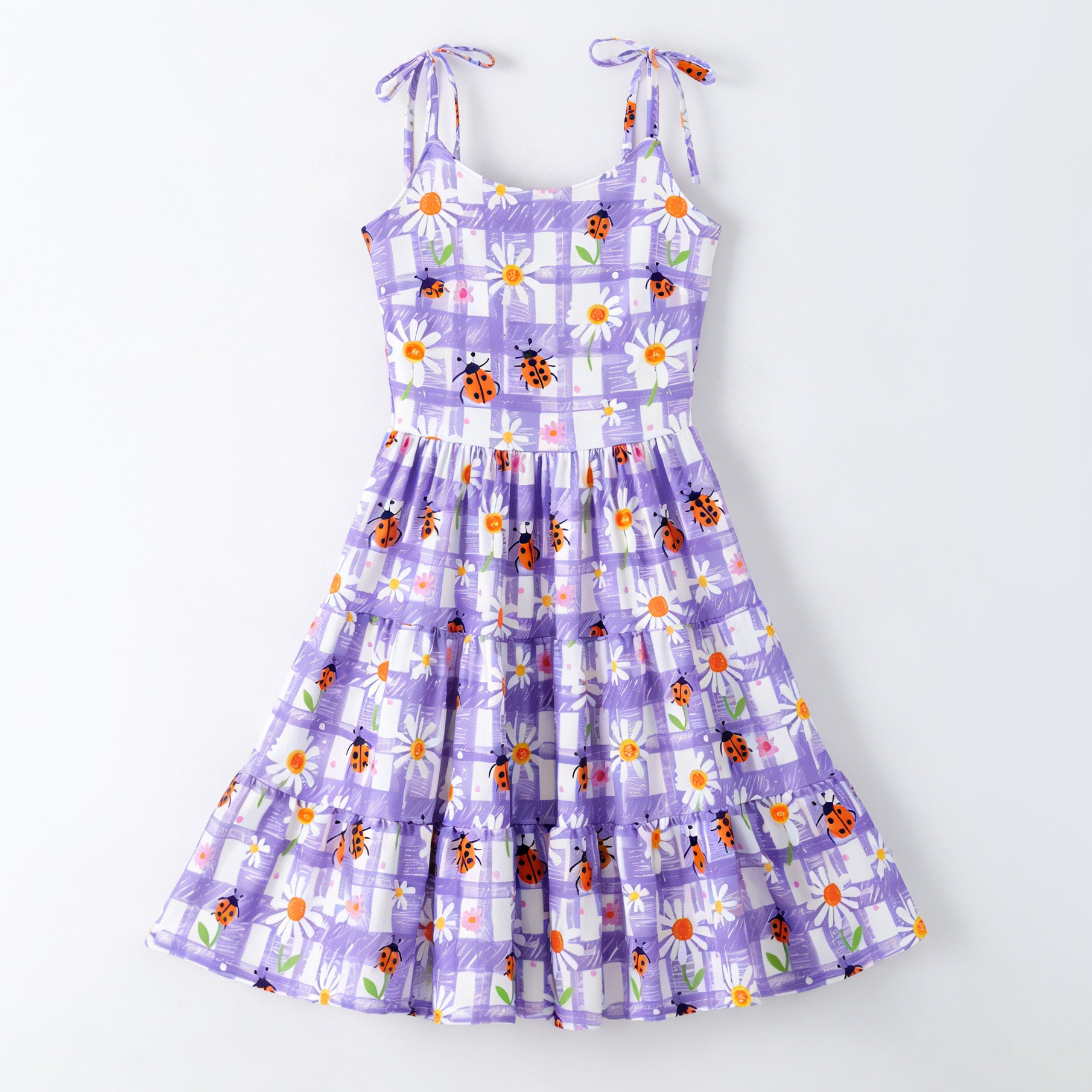 （Pre Order,Prepack Zone）Family Summer Dasiy Print Slip Dress